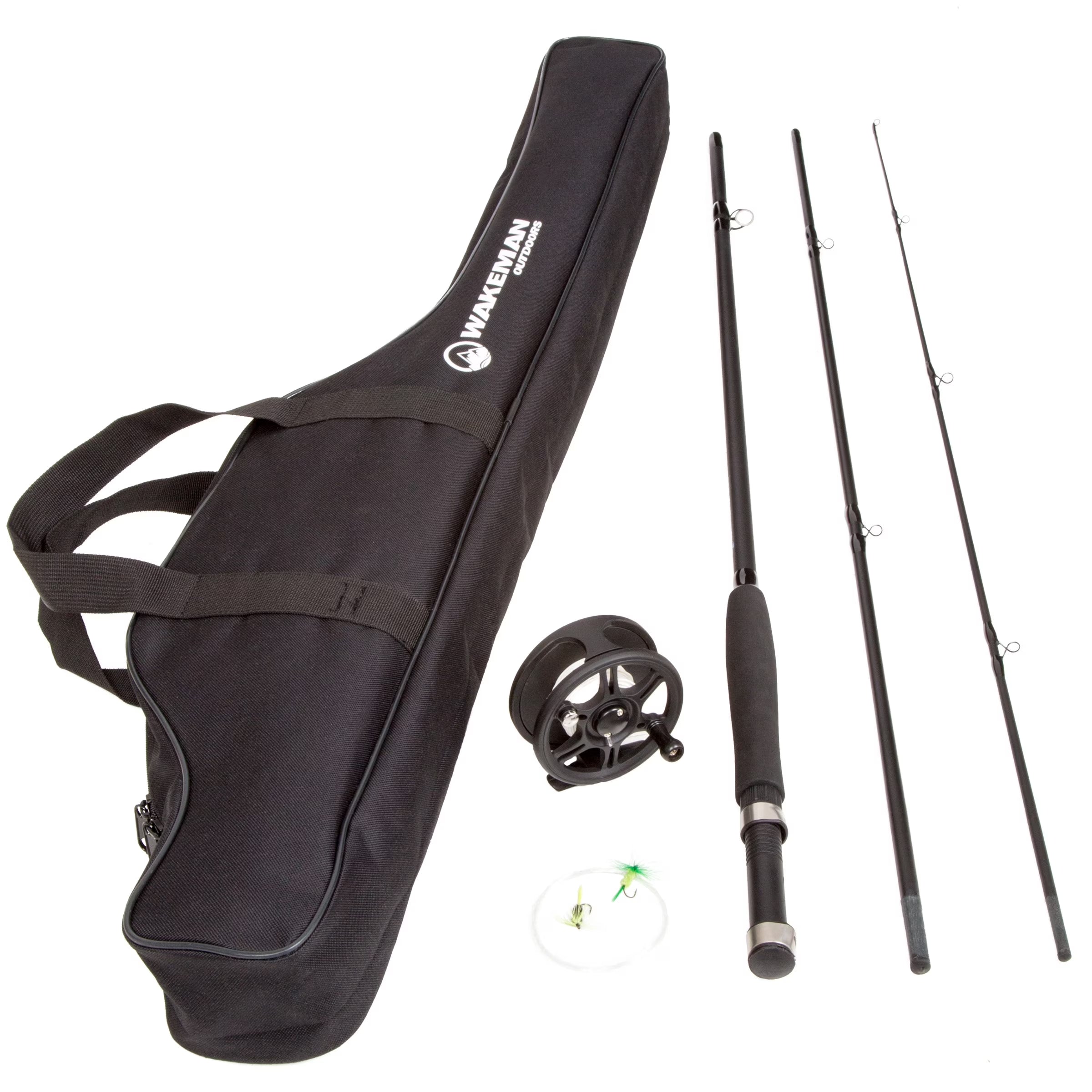 Fly Fishing Rod and Reel Combo with Accessories (Black)
