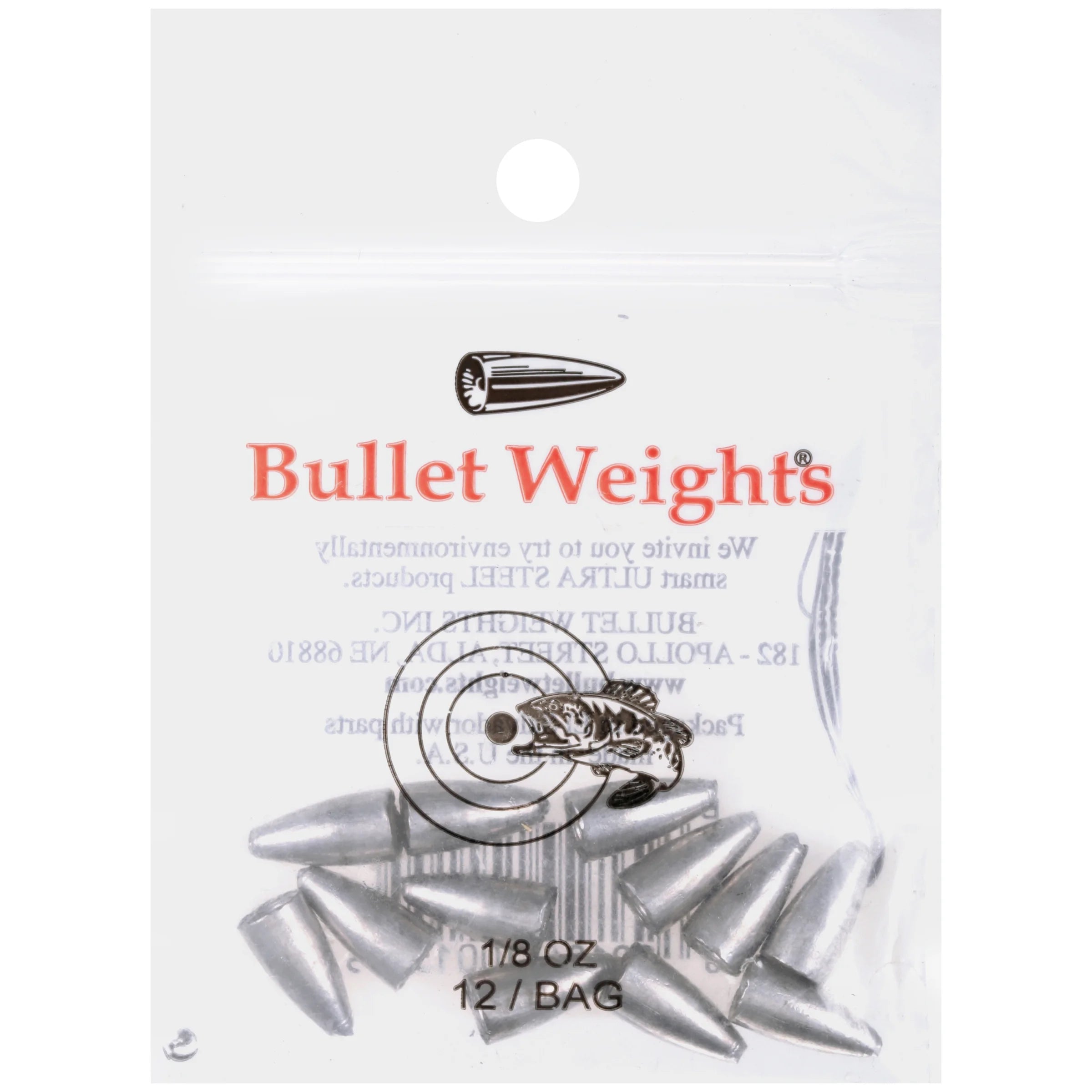 ® BW18-24 Lead Bullet Weight Size 1/8 Oz Fishing Weights