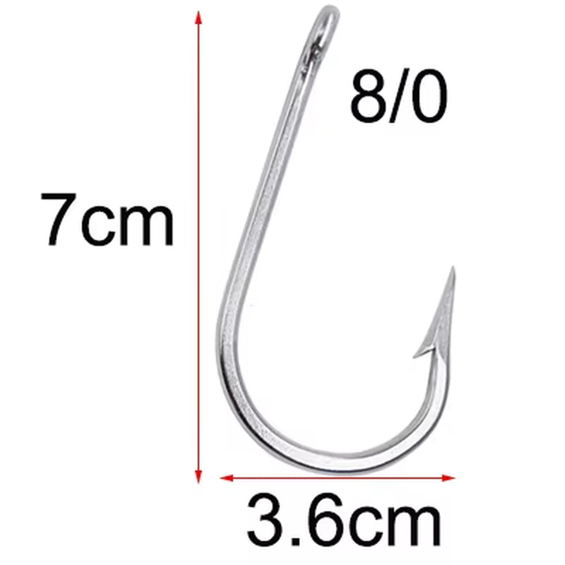 20Pcs 7732 Stainless Steel Shark Fishing Hooks Big Game Fishing Accessories Tuna Fish Hooks Size 4/0-12/0