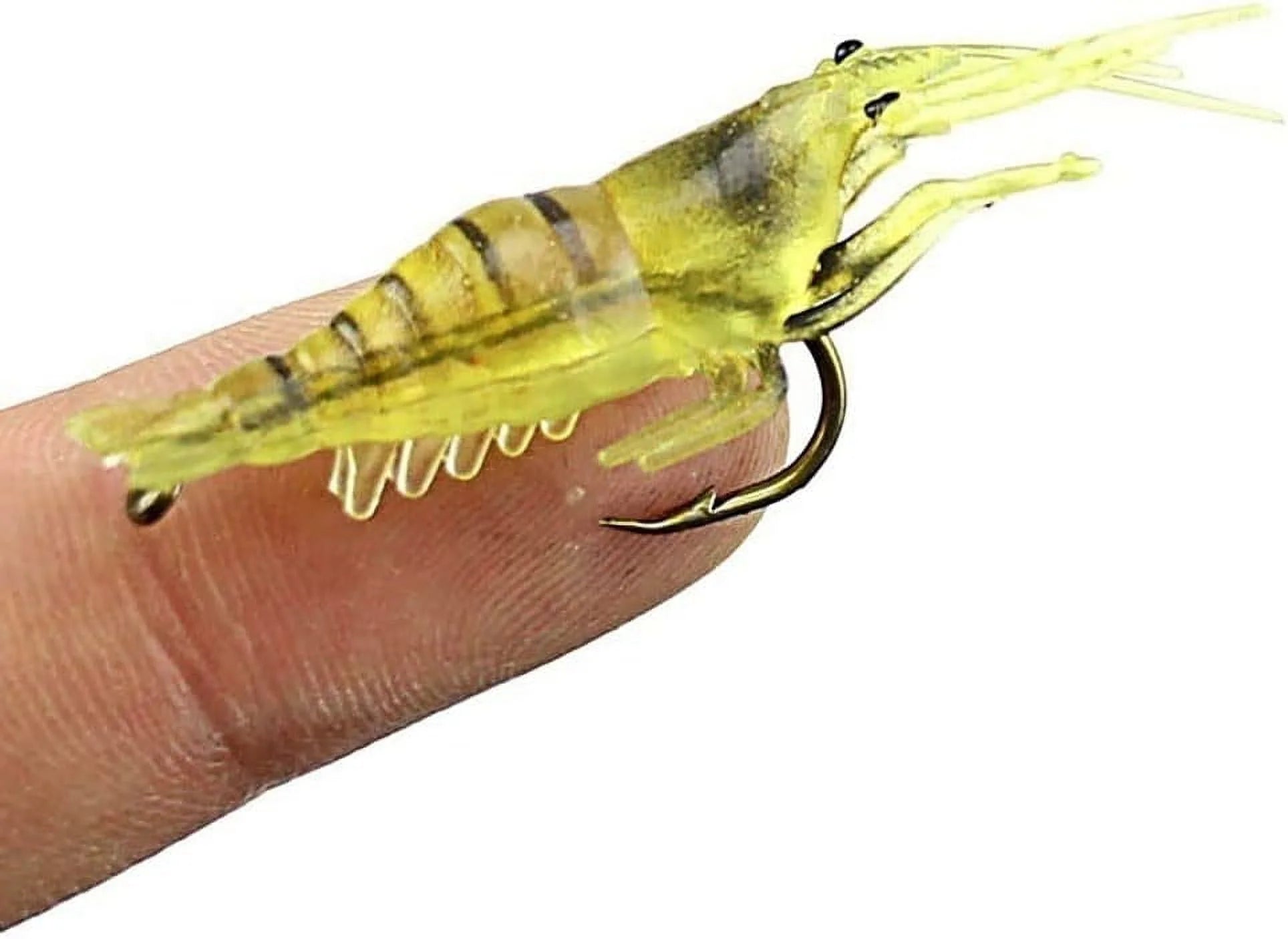 30 Pcs Soft Shrimp Bait Fishing Gear Simulation Fake Bait Grass Shrimp Lures Cost-Effective Convenient Soft Lures, Baits and Attractants（4Cm）