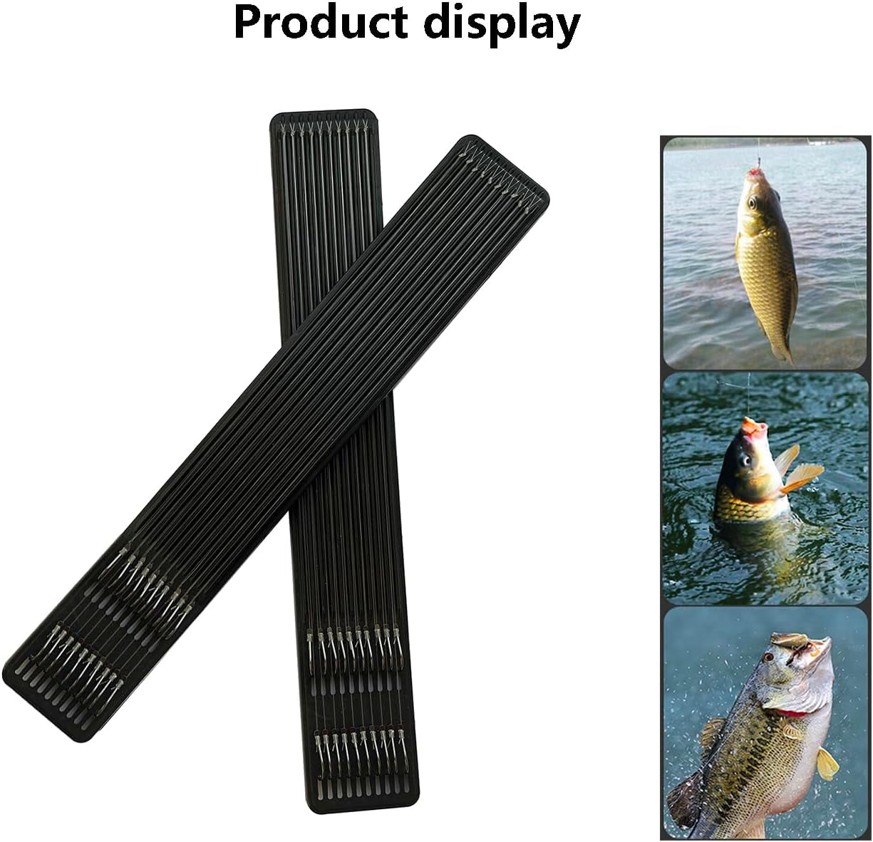 Small Fishing Hooks with Line, Tiny Fishing Hook on Nylon Line (Pack of 20)