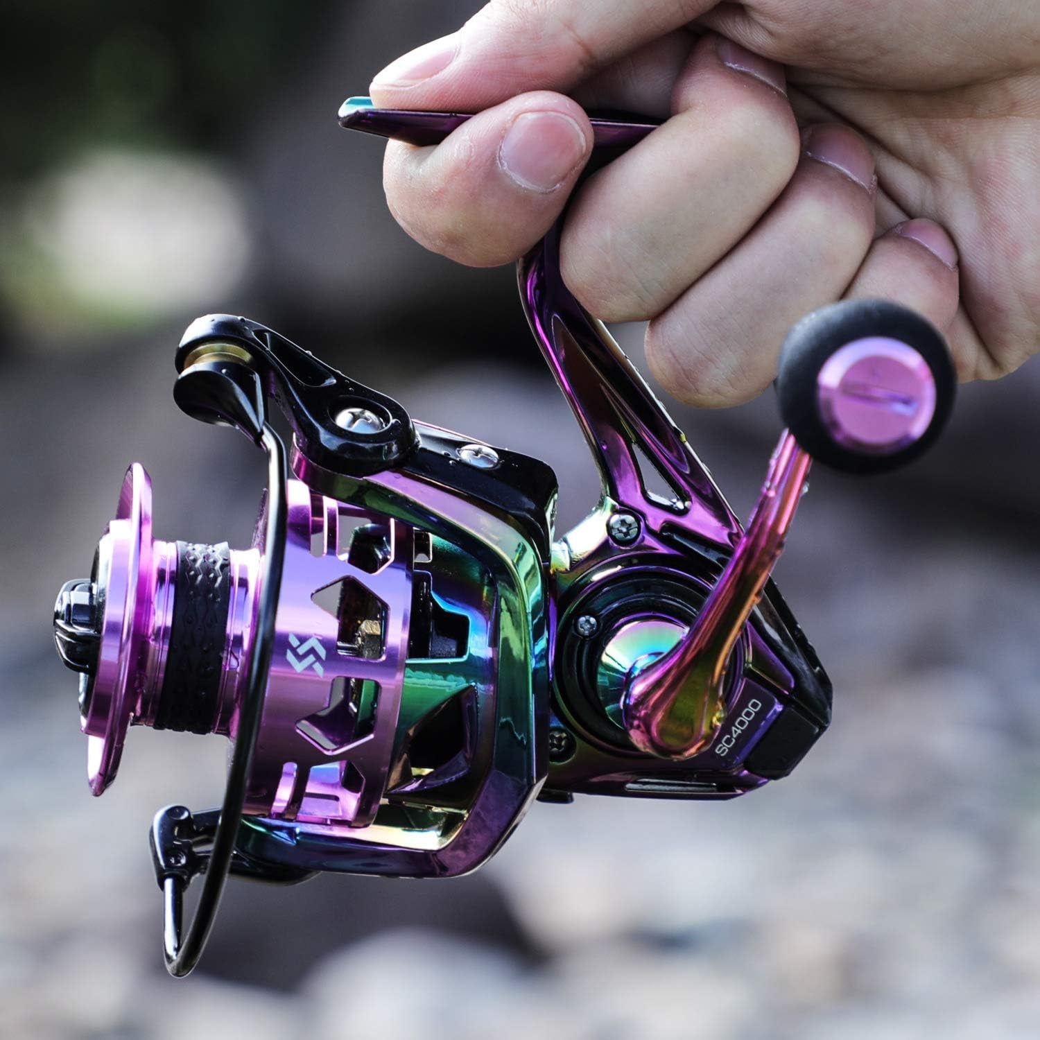 Fishing Reel, Colorful Ultralight Spinning Reels with Graphite Frame 6.0:1 High Speed, over 39 Lbs Carbon Drag for Saltwater or Freshwater Fishing