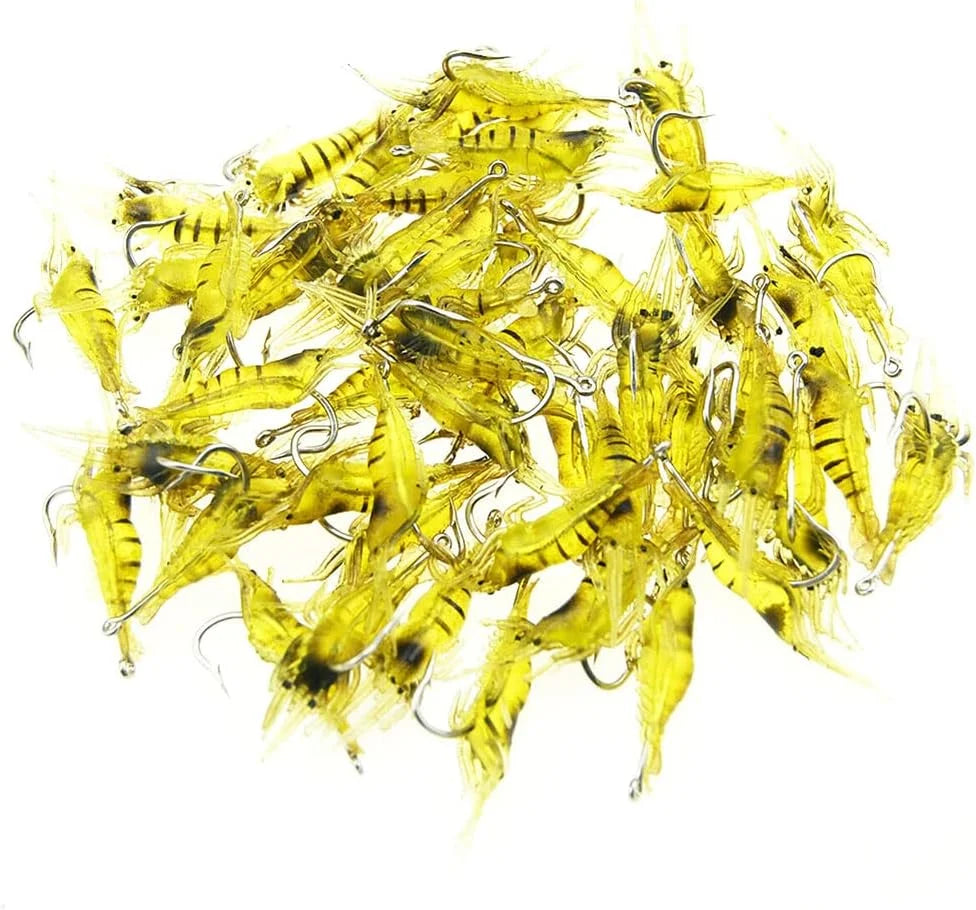30 Pcs Soft Shrimp Bait Fishing Gear Simulation Fake Bait Grass Shrimp Lures Cost-Effective Convenient Soft Lures, Baits and Attractants（4Cm）