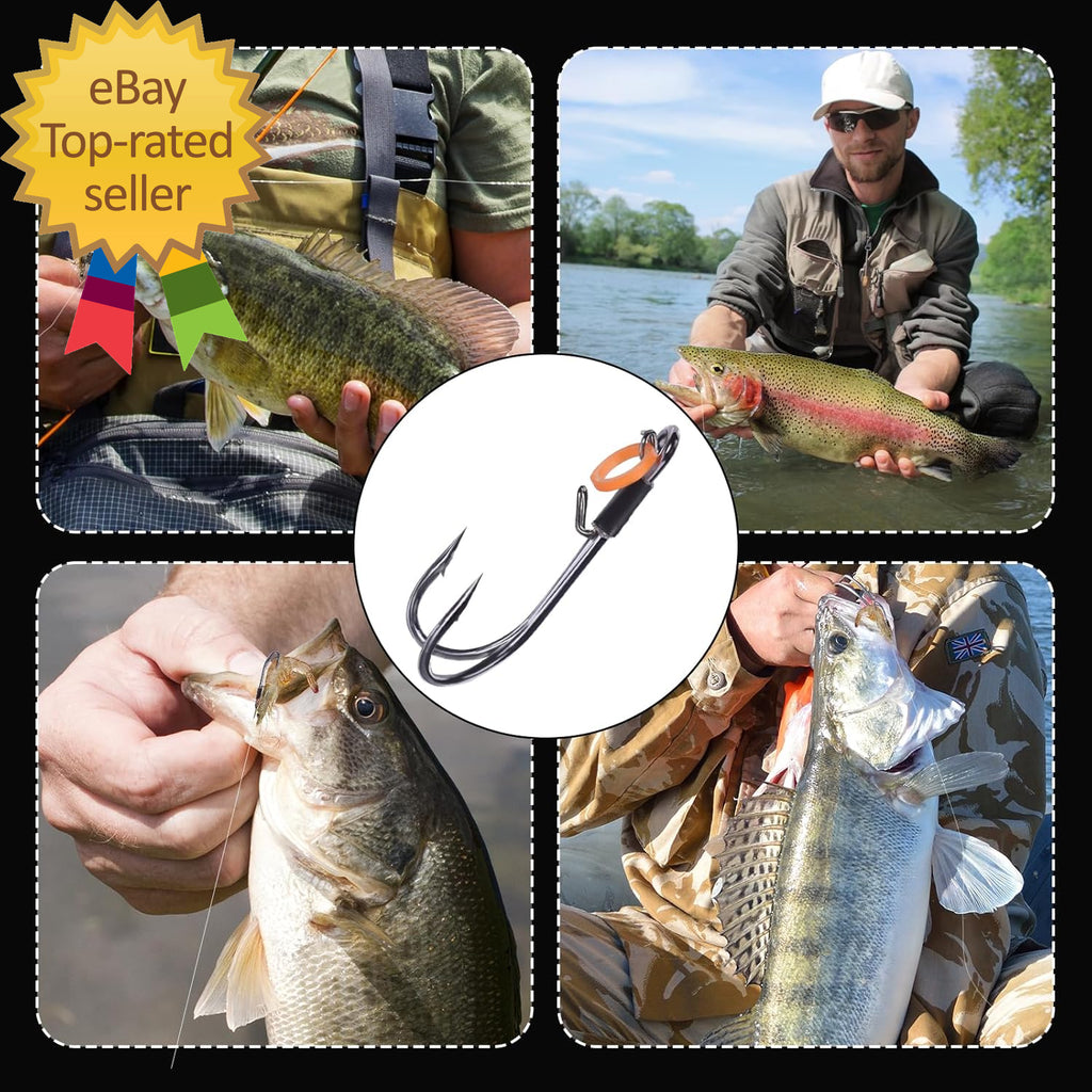 Live Shrimp Hooks 10/15PCS Double Fishing Hooks Shrimp Hooks Fishing Saltwater