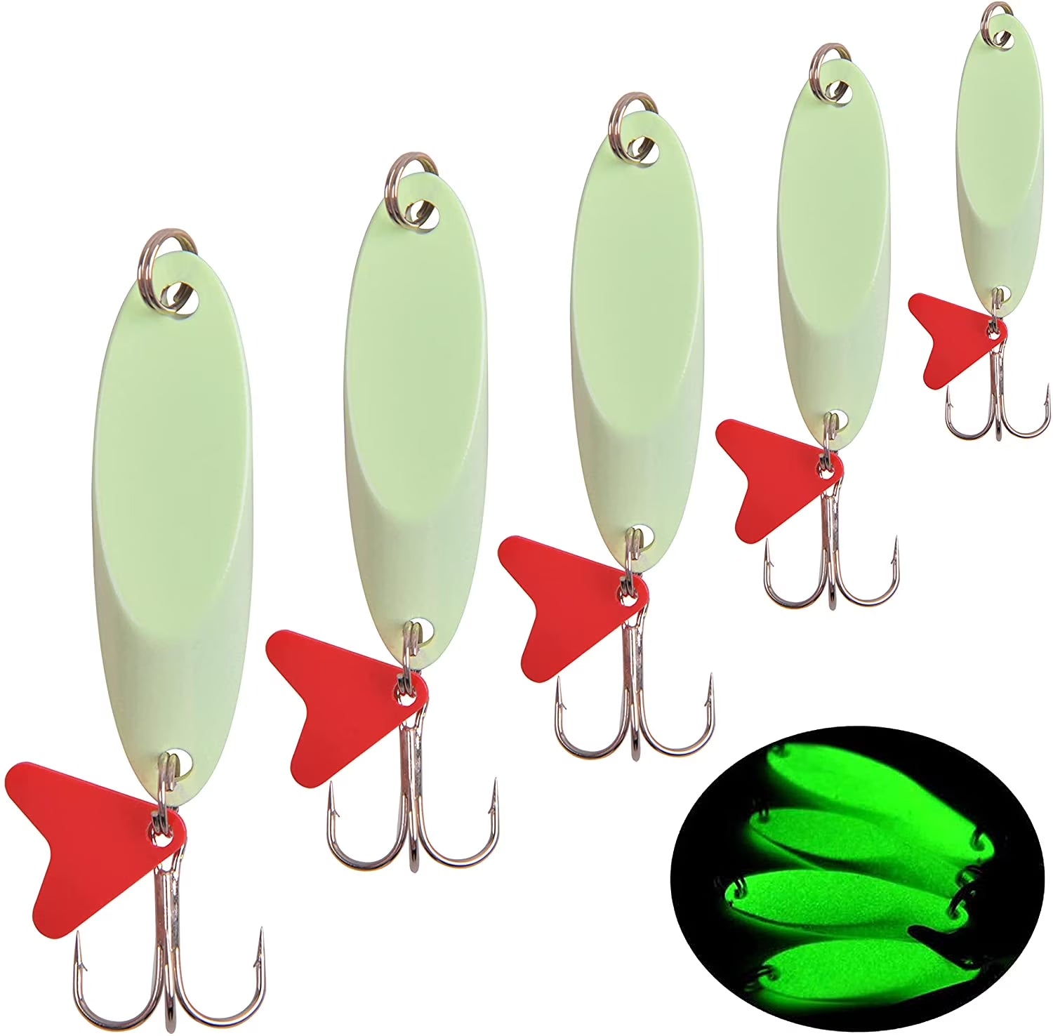 Spinner Bait Fishing Lures for Trout Bass Salmon with Sharp Treble Hooks