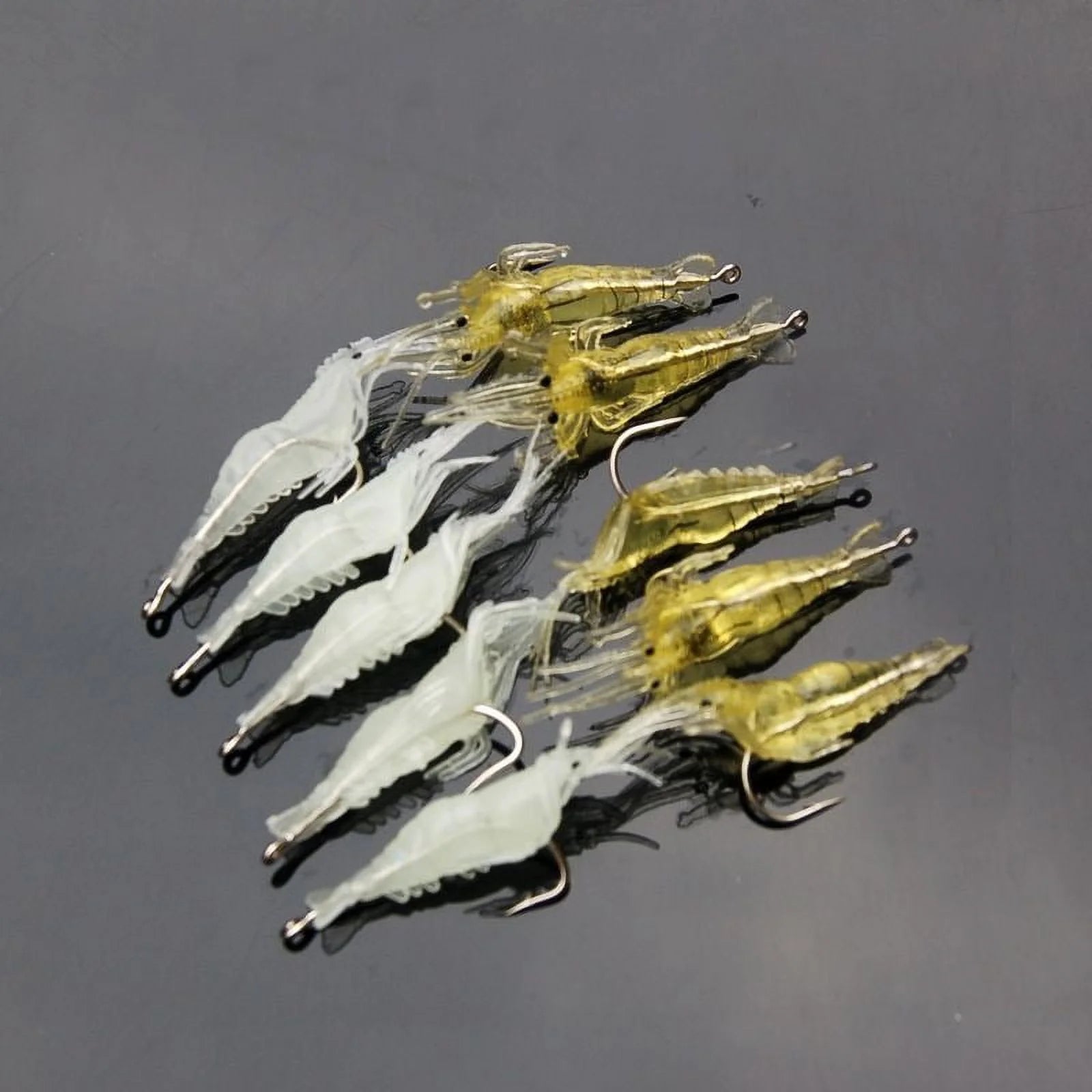 30 Pcs Soft Shrimp Bait Fishing Gear Simulation Fake Bait Grass Shrimp Lures Cost-Effective Convenient Soft Lures, Baits and Attractants（4Cm）