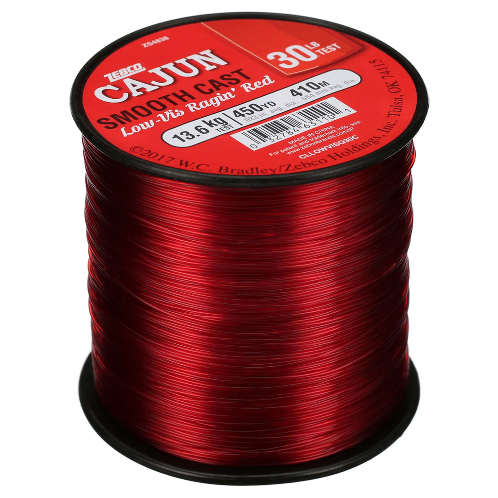Cajun Line Smooth Cast Fishing Line, Low Vis Ragin' Red, 30 Pound Tested