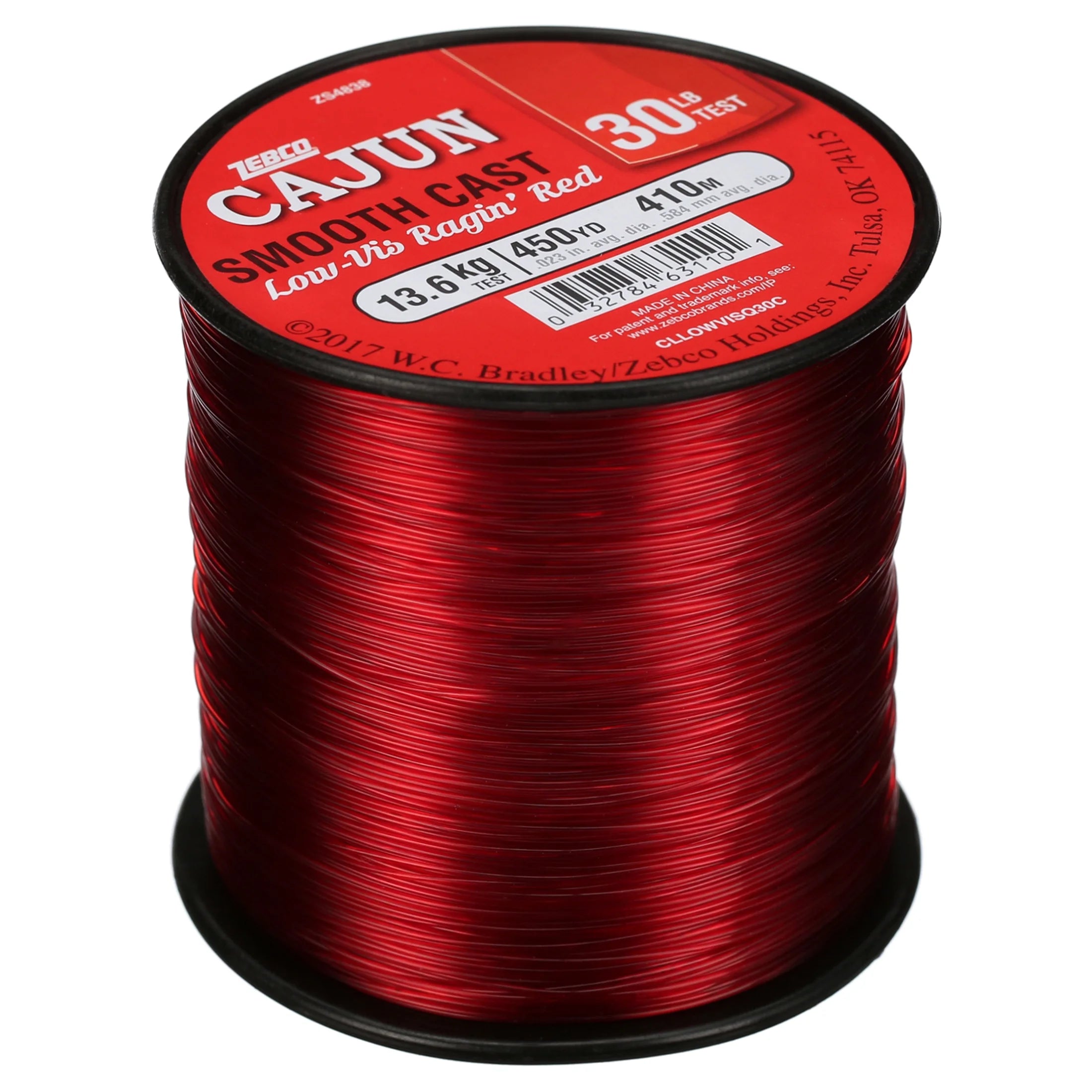 Cajun Line Smooth Cast Fishing Line, Low Vis Ragin' Red, 30 Pound Tested