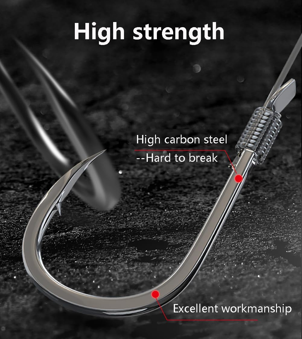 Small Fishing Hooks with Line, Tiny Fishing Hook on Nylon Line (Pack of 20)