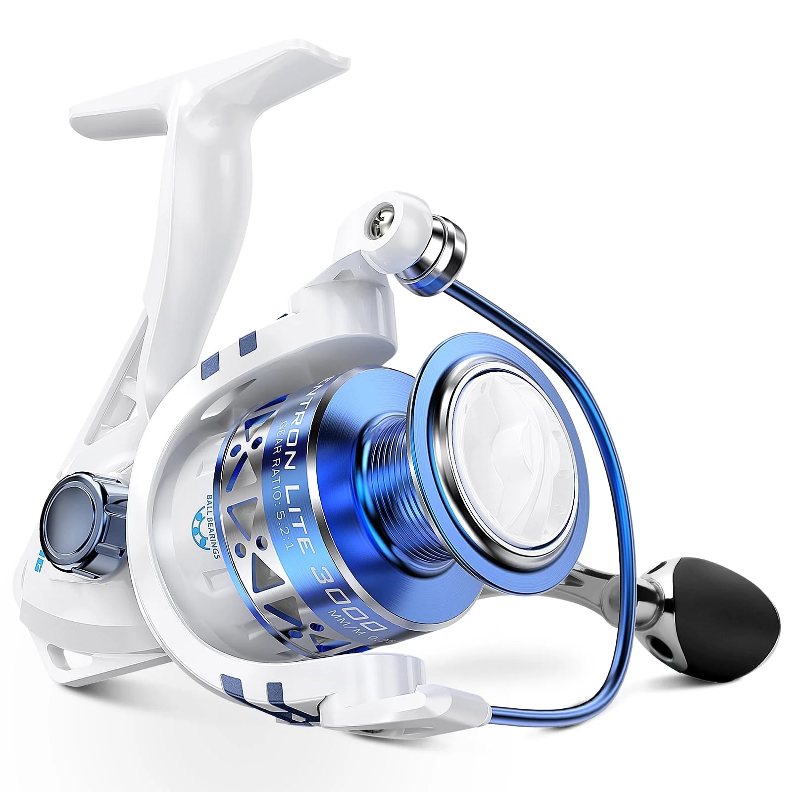 2000 Spinning Reels,Up to 17.5Lbs Max Drag, 5.2:1 Gear Ratio-Centron Lite-White