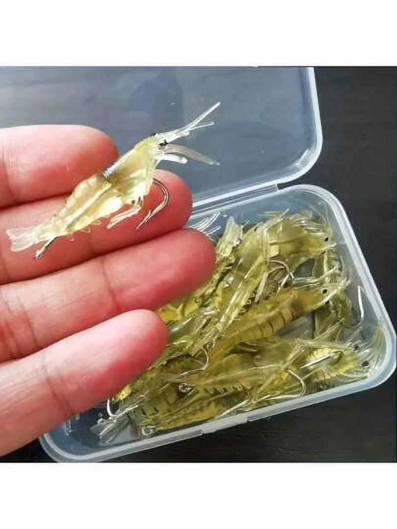 30 Pcs Soft Shrimp Bait Fishing Gear Simulation Fake Bait Grass Shrimp Lures Cost-Effective Convenient Soft Lures, Baits and Attractants（4Cm）