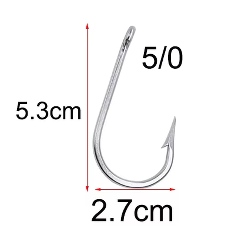 20Pcs 7732 Stainless Steel Shark Fishing Hooks Big Game Fishing Accessories Tuna Fish Hooks Size 4/0-12/0