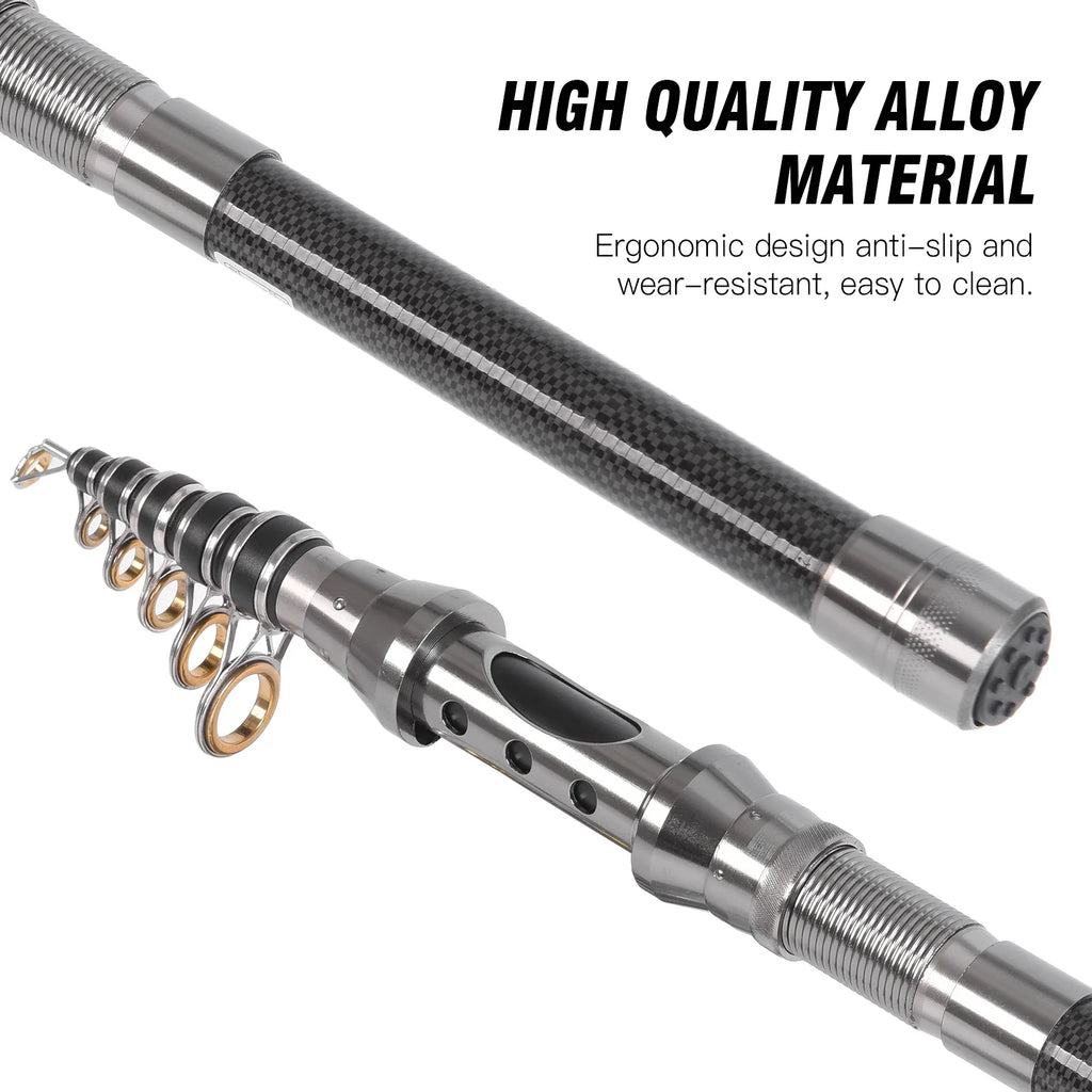 2PCS Telescopic Fishing Rod and Reel Combo Kit,Spinning Fishing Reel Gear Organizer Pole Set