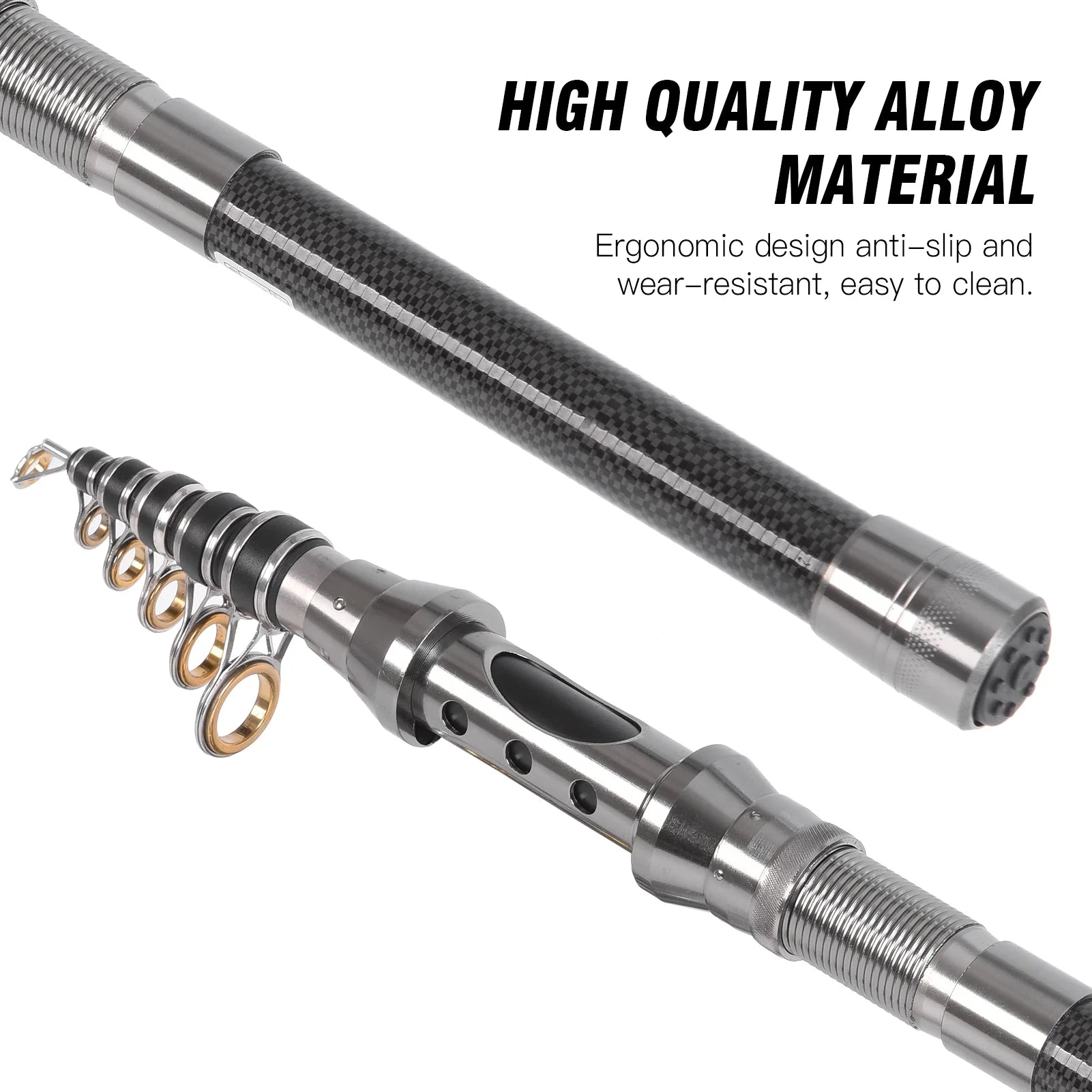 2PCS Telescopic Fishing Rod and Reel Combo Kit,Spinning Fishing Reel Gear Organizer Pole Set