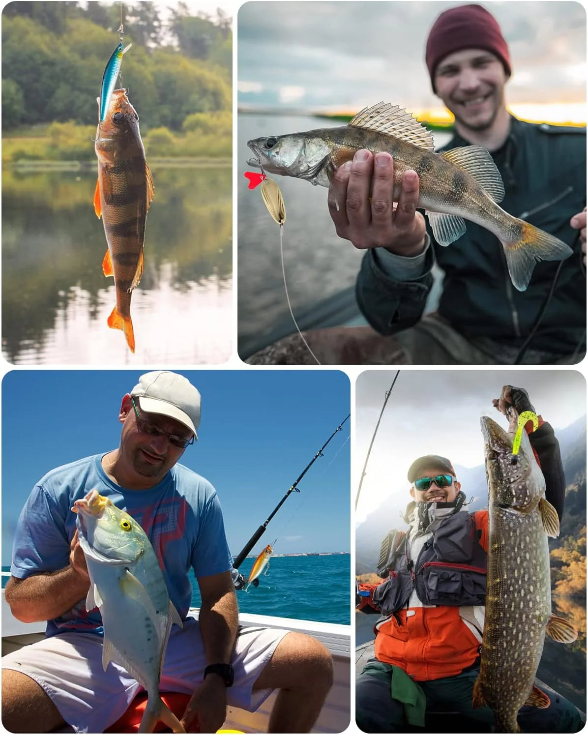 Fishing Lures 380Pcs Fishing Gear for Bass Trout Salmon Fishing Kit Tackle Box with Plugs Jigs Crankbaits Spoon Poppers Soft Plastics Worms and More Fishing Accessories Fishing Gifts for Men