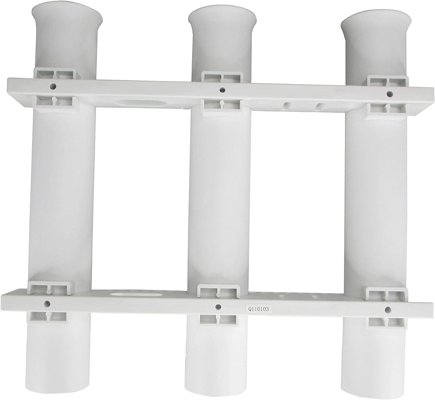 Fishing Rod Holder - Triple-Tube Rack (2-Pack) - Uv-Stabilized Wall Mount Storage System for Boat Garage Kayak, White