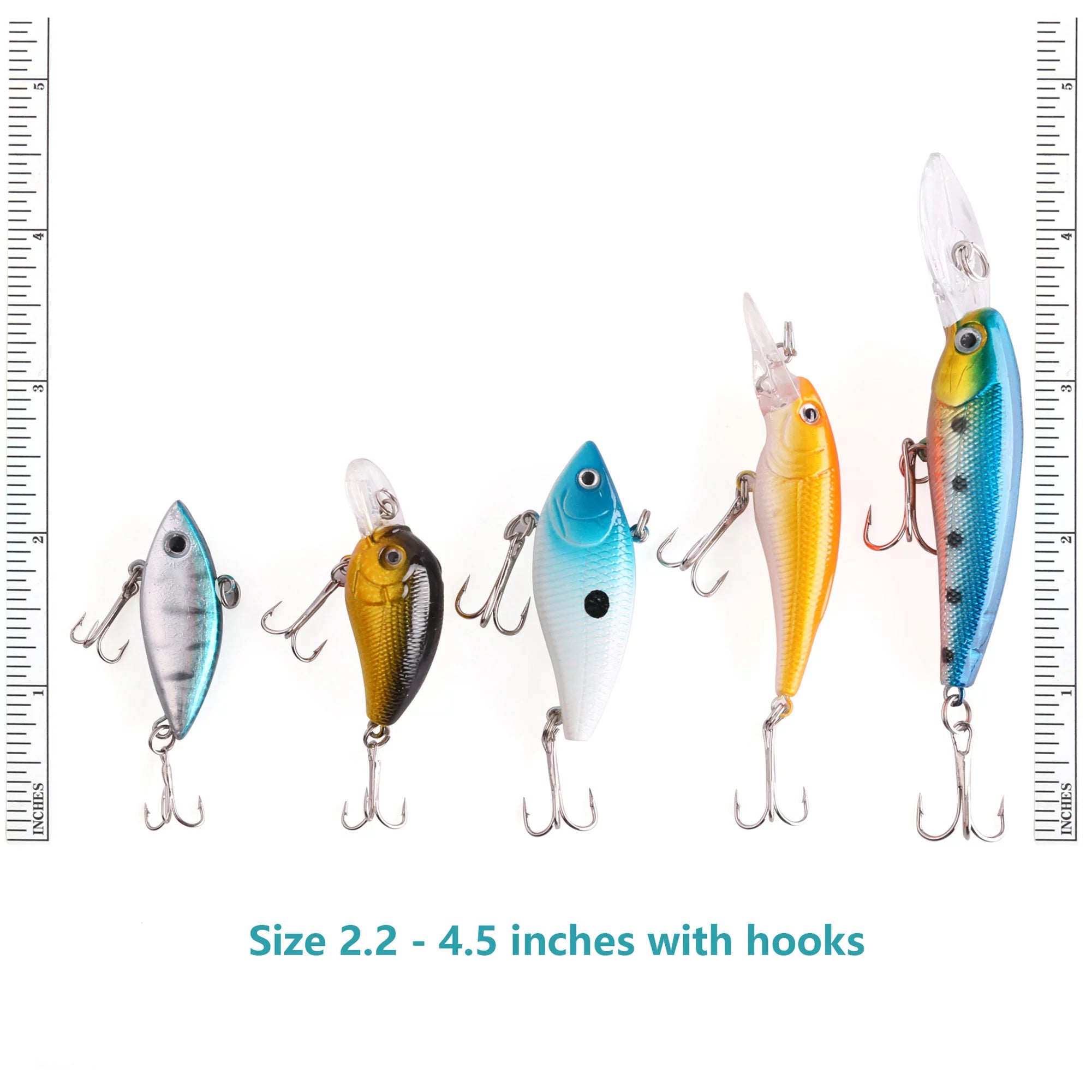 30 Topwater Fishing Lures with Hooks, Bass Bait Trout Lures with Propeller Tail