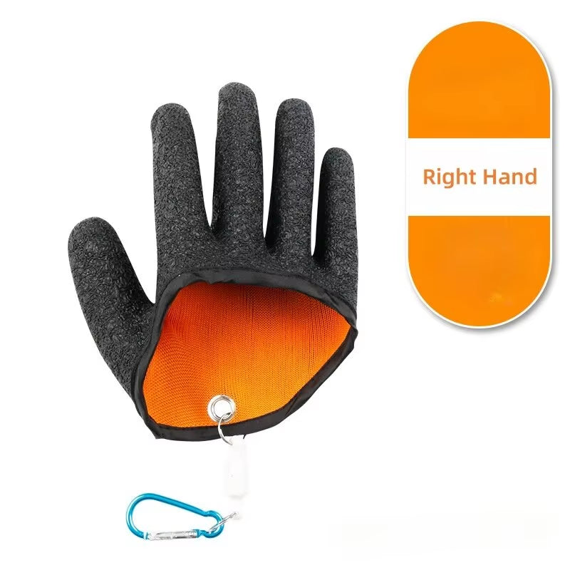 Fishing Catching Gloves Magnet Release Anti-Slip Protect Hand from Puncture Scrapes Waterproof Fishing Gloves