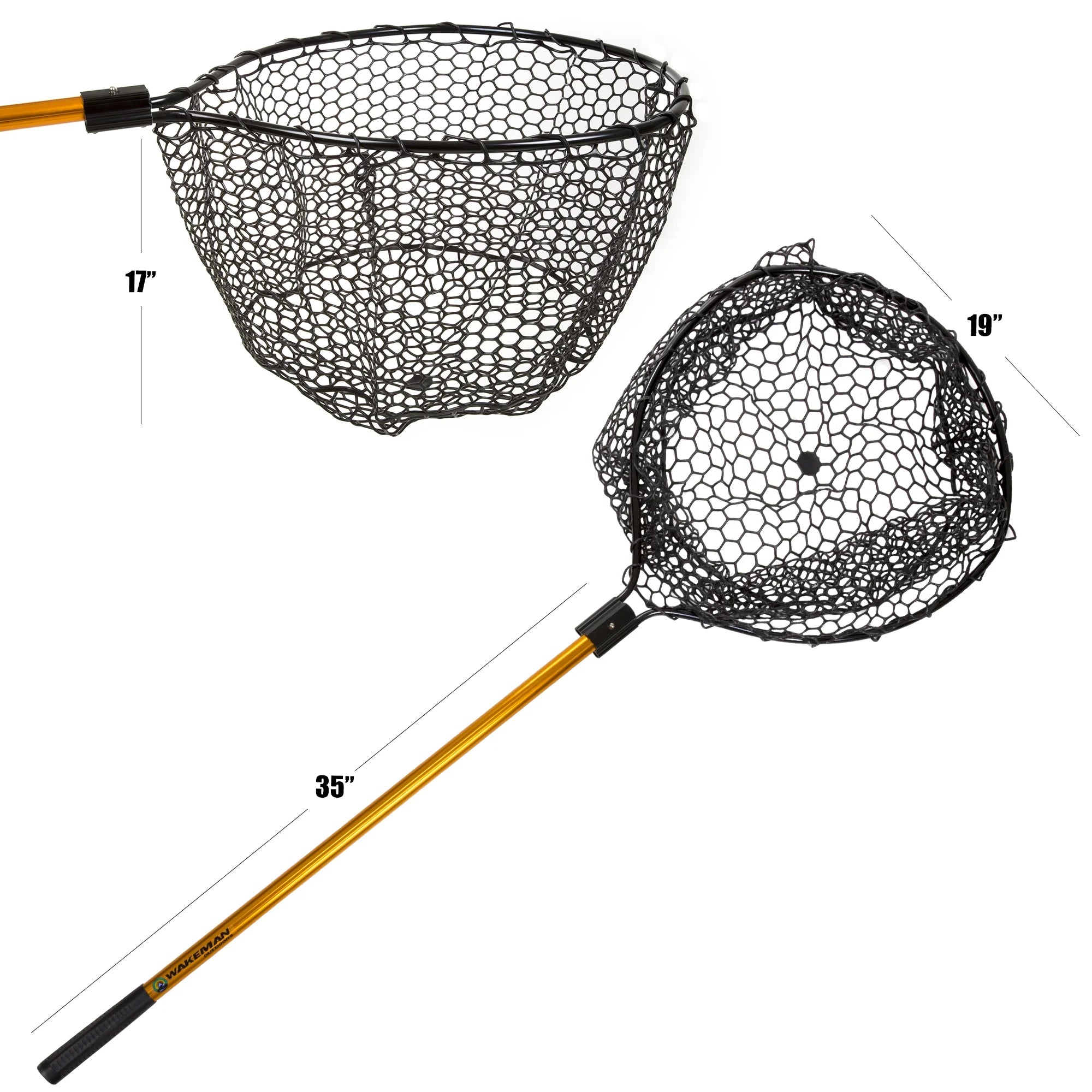 56-Inch Retractable Fishing Net with Telescopic Pole (Gold)