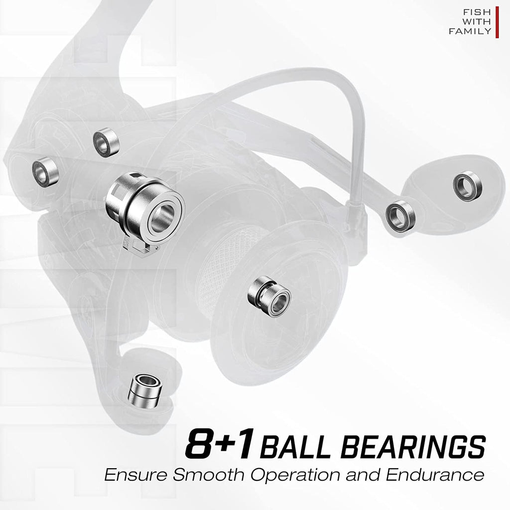 Flame Spinning Reels, Lightweight 9+1BB Ultra Smooth Spinning Fishing Reels, 19.8Lbs Max Drag, 2000, 3000, 4000, 5000 Series, Red & Blue