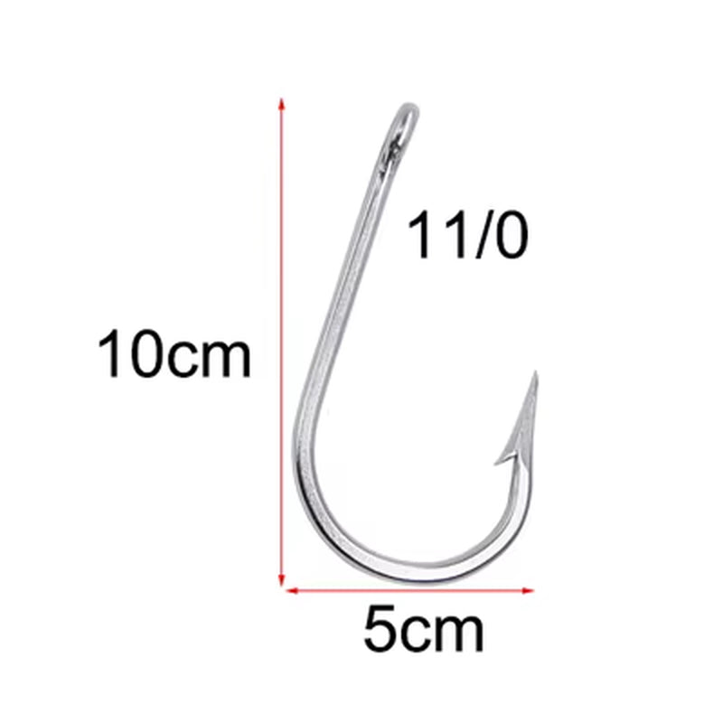 20Pcs 7732 Stainless Steel Shark Fishing Hooks Big Game Fishing Accessories Tuna Fish Hooks Size 4/0-12/0