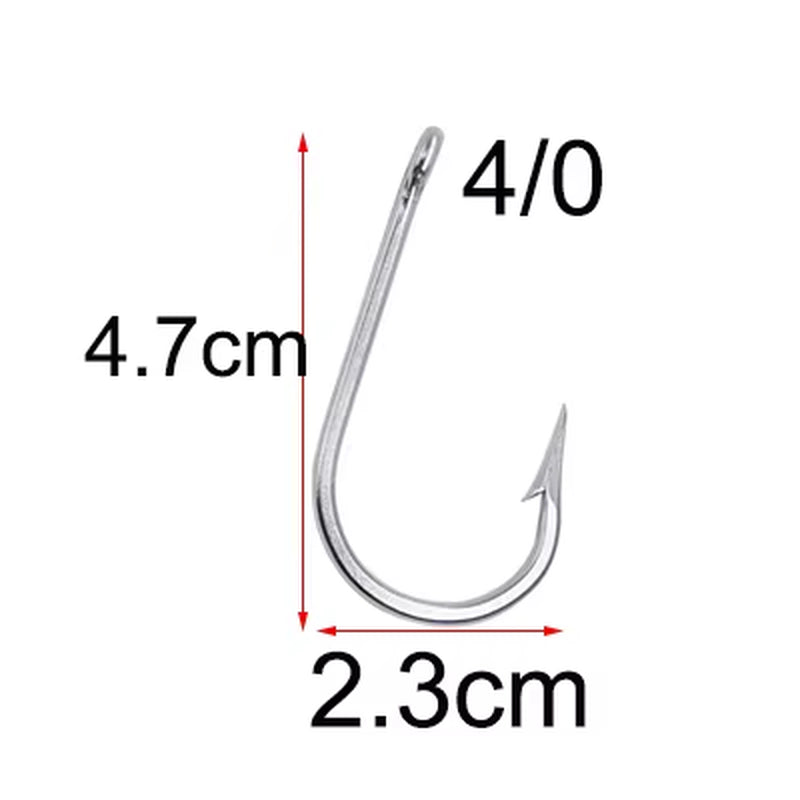 20Pcs 7732 Stainless Steel Shark Fishing Hooks Big Game Fishing Accessories Tuna Fish Hooks Size 4/0-12/0