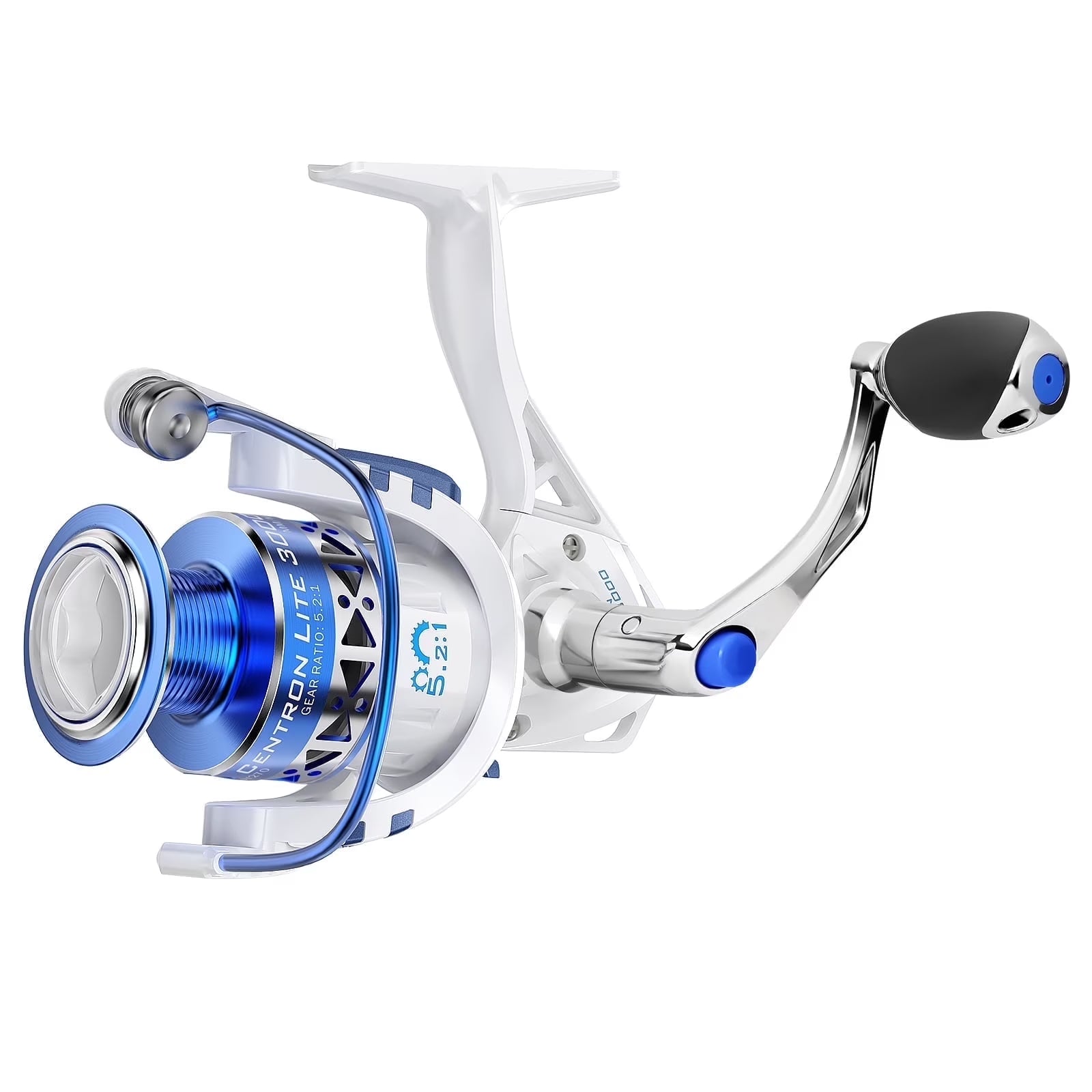 2000 Spinning Reels,Up to 17.5Lbs Max Drag, 5.2:1 Gear Ratio-Centron Lite-White