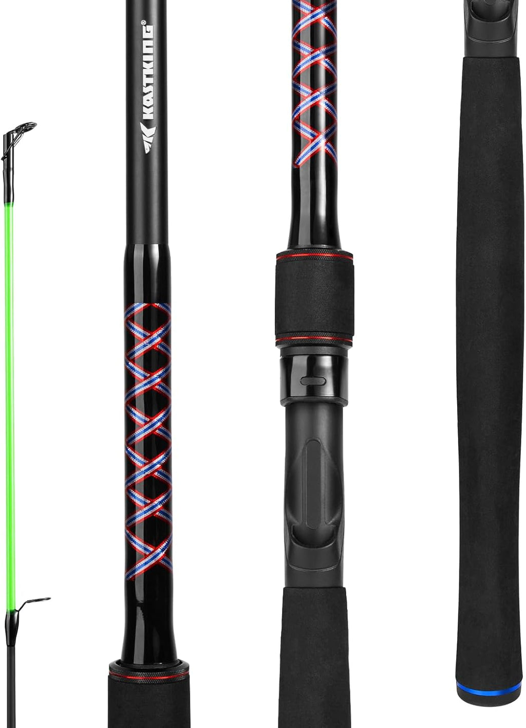 Brutus Spinning Rods & Casting Fishing Rods, Brute Tuff Composite Graphite & Glass Blanks, Stainless Steel Line Guides W/Zirconium Oxide Rings Tip Top, Chartreuse Strike Tip