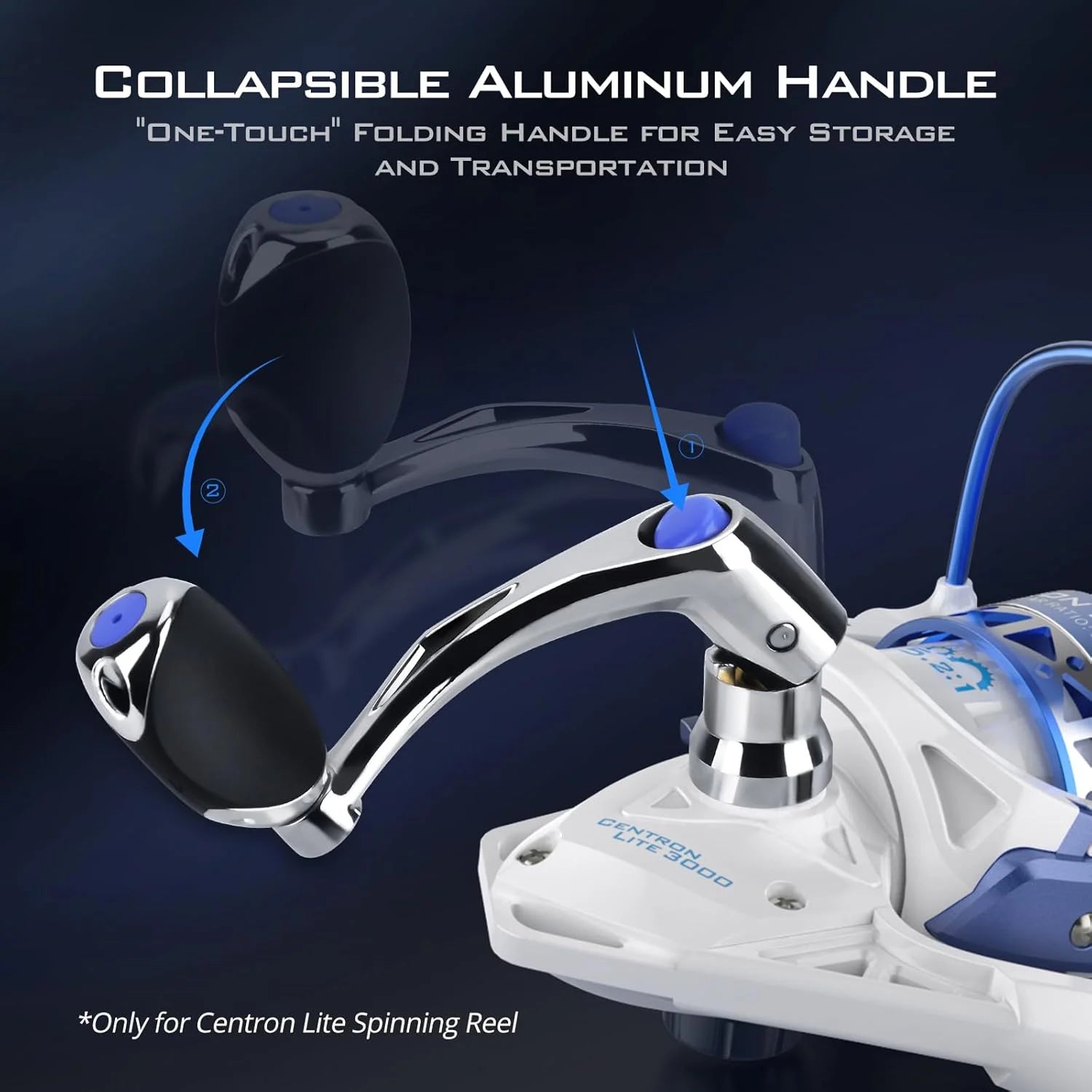 2000 Spinning Reels,Up to 17.5Lbs Max Drag, 5.2:1 Gear Ratio-Centron Lite-White