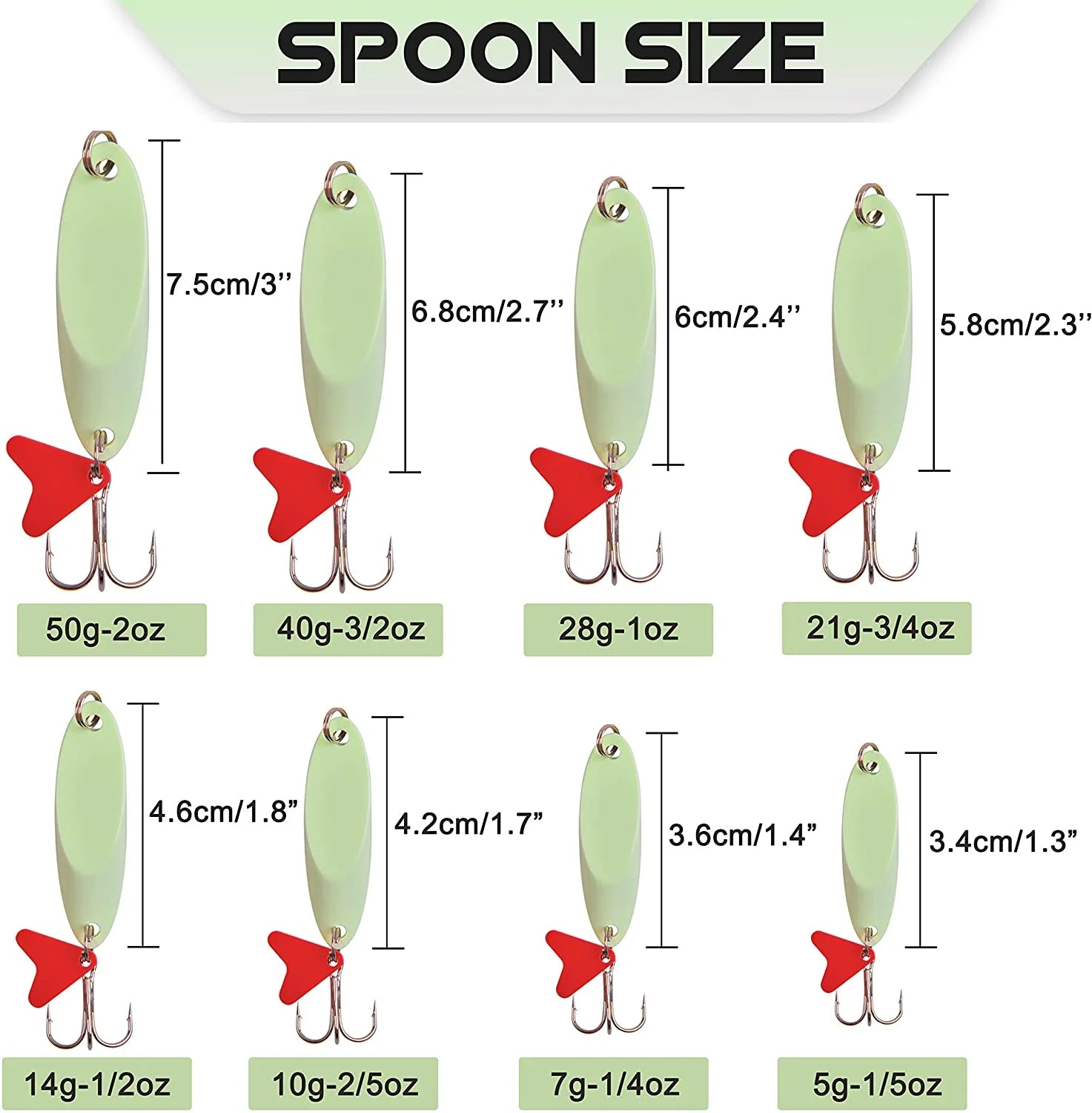 Spinner Bait Fishing Lures for Trout Bass Salmon with Sharp Treble Hooks