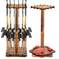 Fishing Rod Pole Holders for Garage 360°Rotating for 16 Rods, Wooden Fishing Pole Rod Rack Storage Organizer,Gift for Mother Father