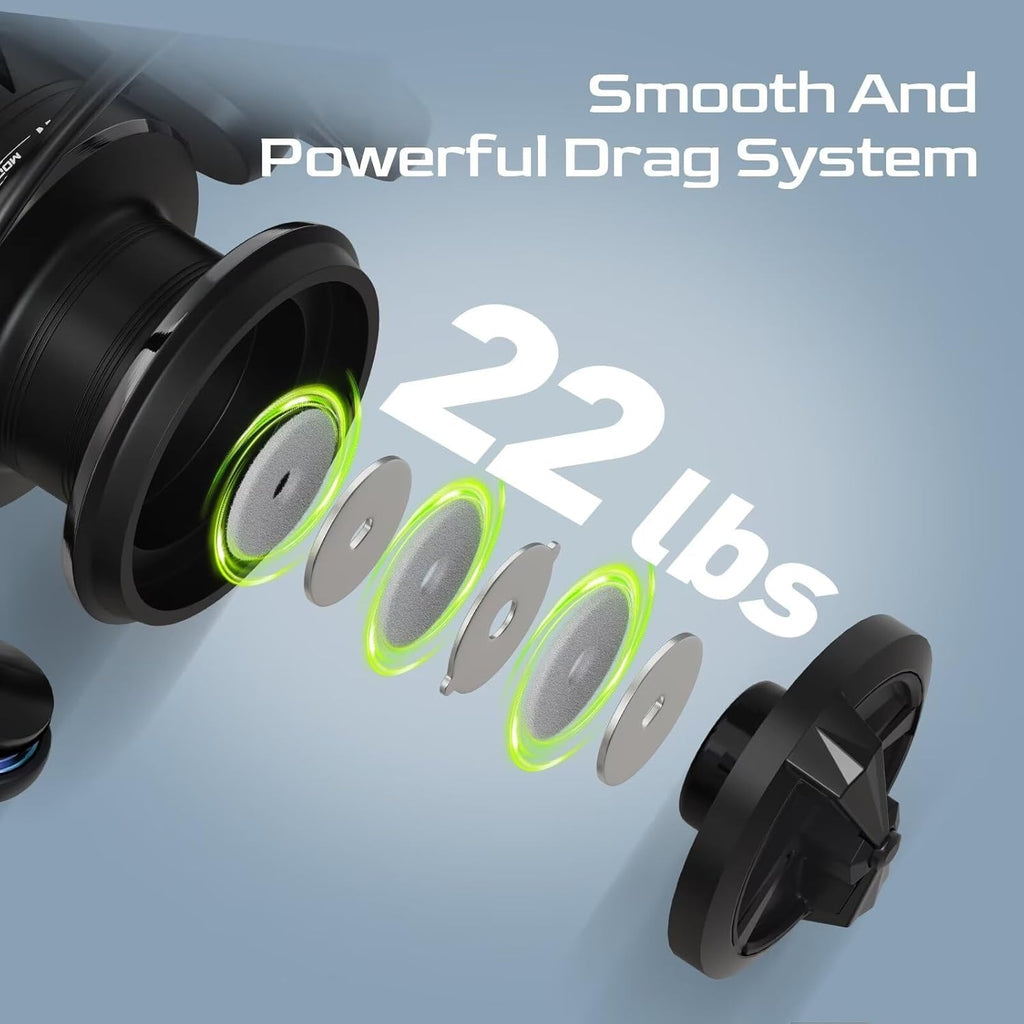 M1 Spinning Reel, Freshwater Fishing Reels Spinning, 9+1 Ball Bearings, 26.5Lbs