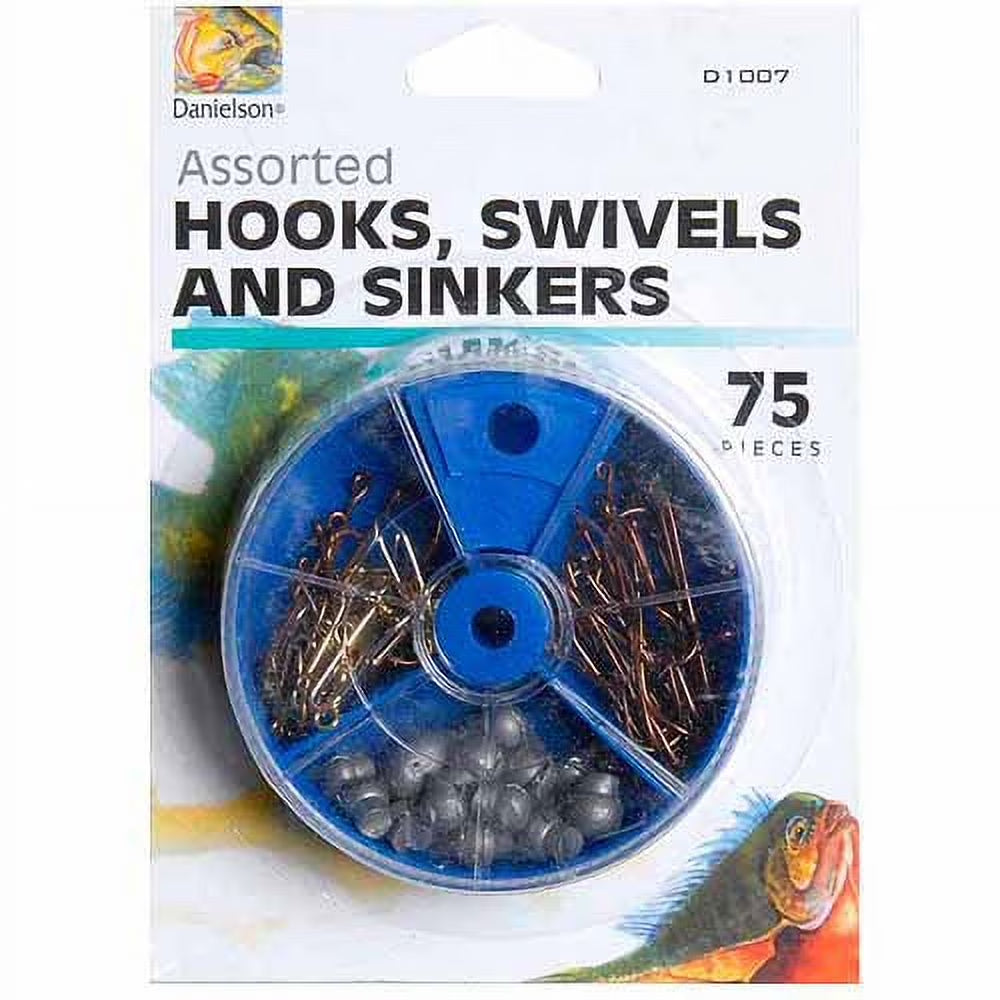 Hooks Swivels and Sinkers Assortment Dial Box