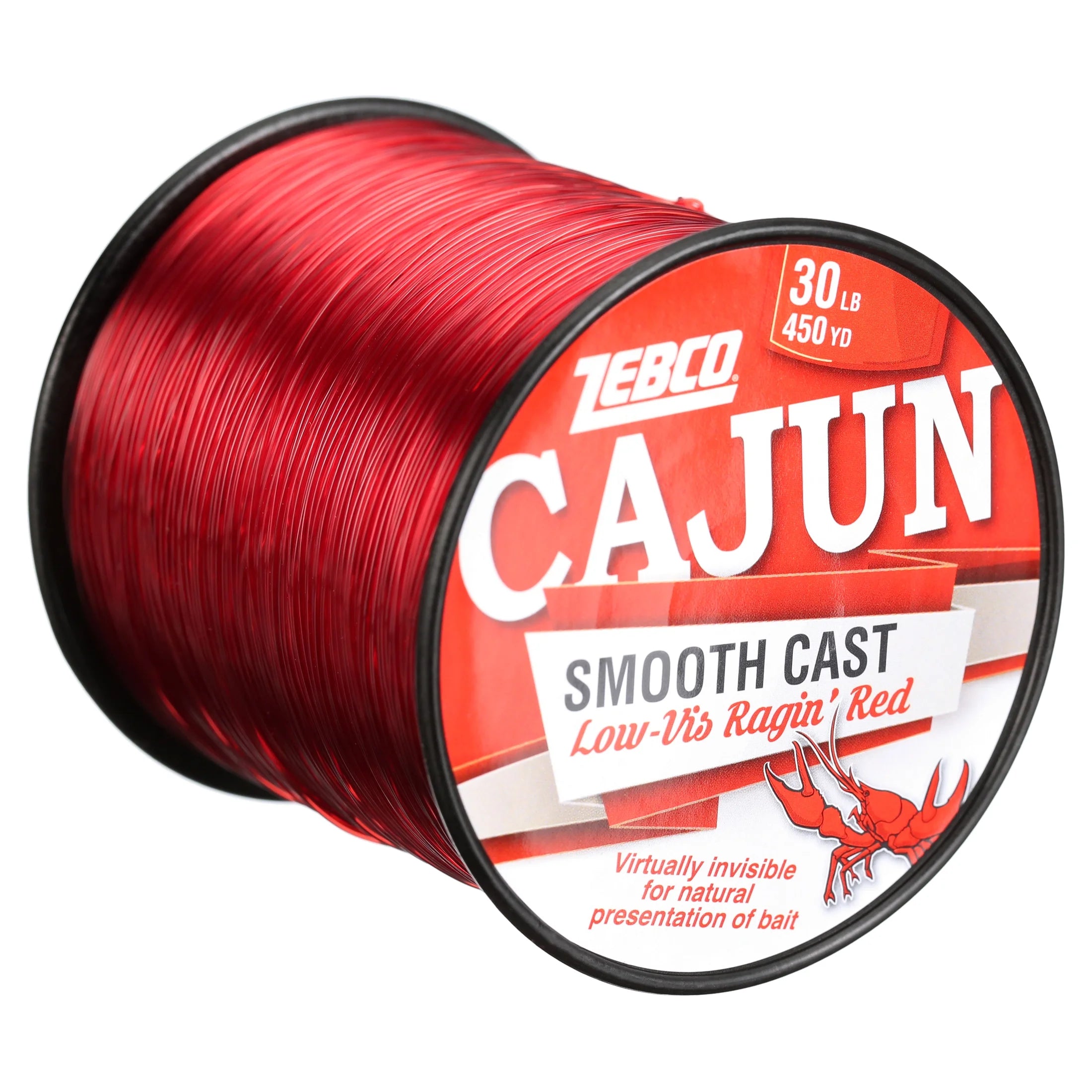 Cajun Line Smooth Cast Fishing Line, Low Vis Ragin' Red, 30 Pound Tested