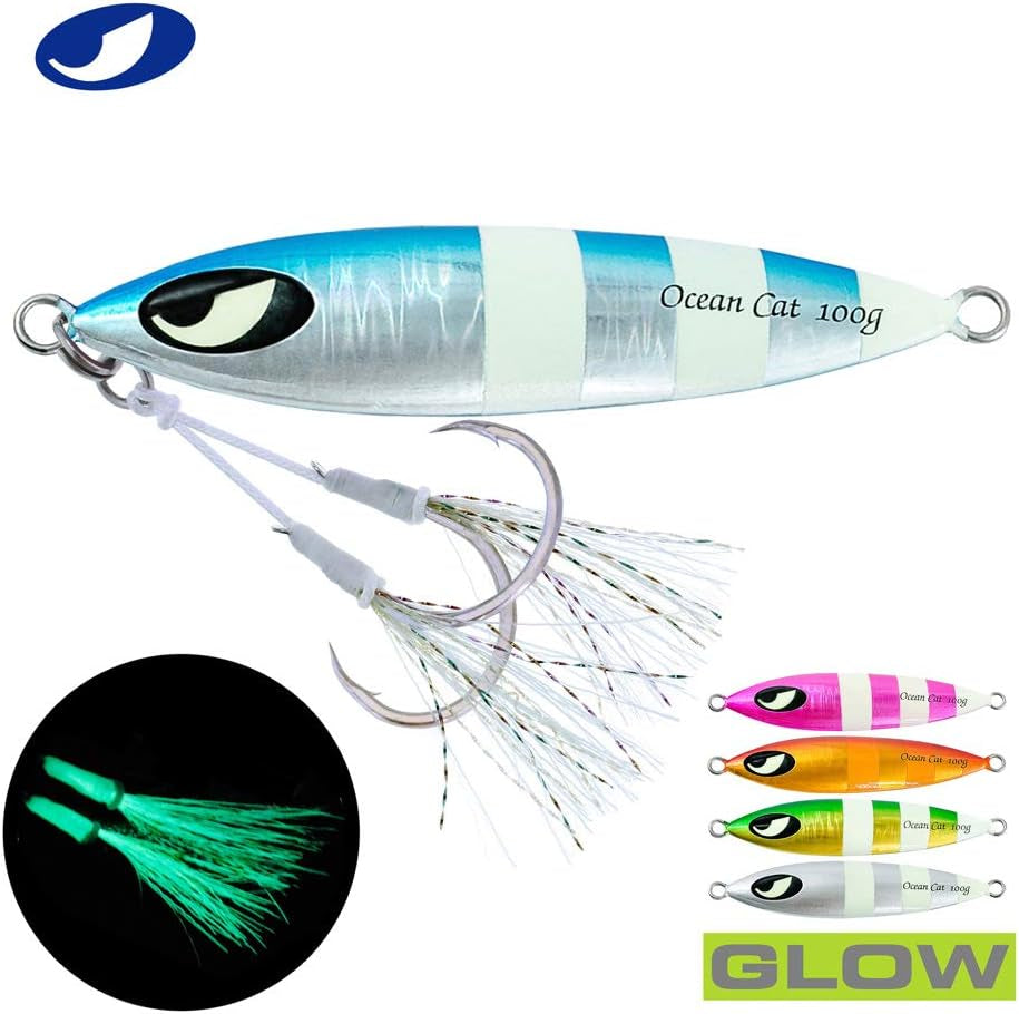 1 PC Slow Fall Pitch Fishing Lures Sinking Lead Metal Flat Jigs Jigging Baits with Hook for Saltwater Fishing