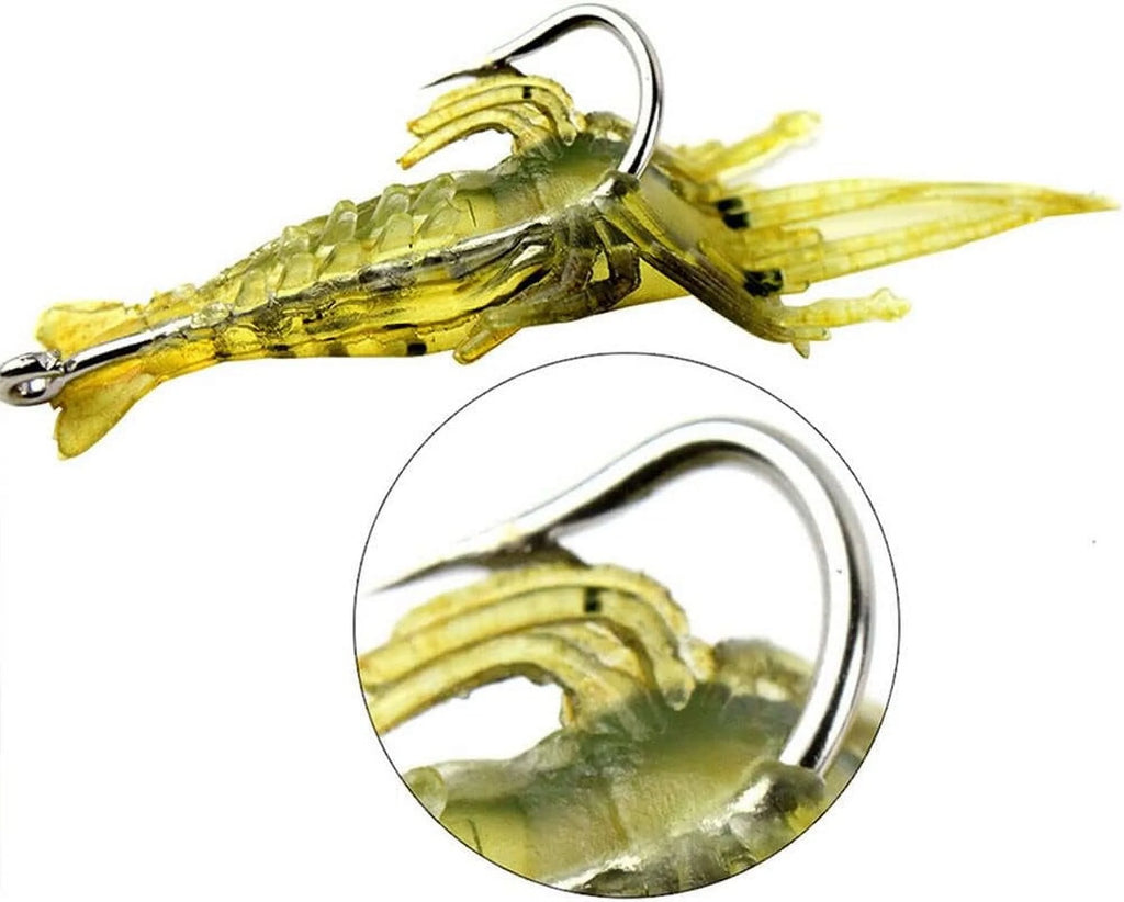 30 Pcs Soft Shrimp Bait Fishing Gear Simulation Fake Bait Grass Shrimp Lures Cost-Effective Convenient Soft Lures, Baits and Attractants（4Cm）