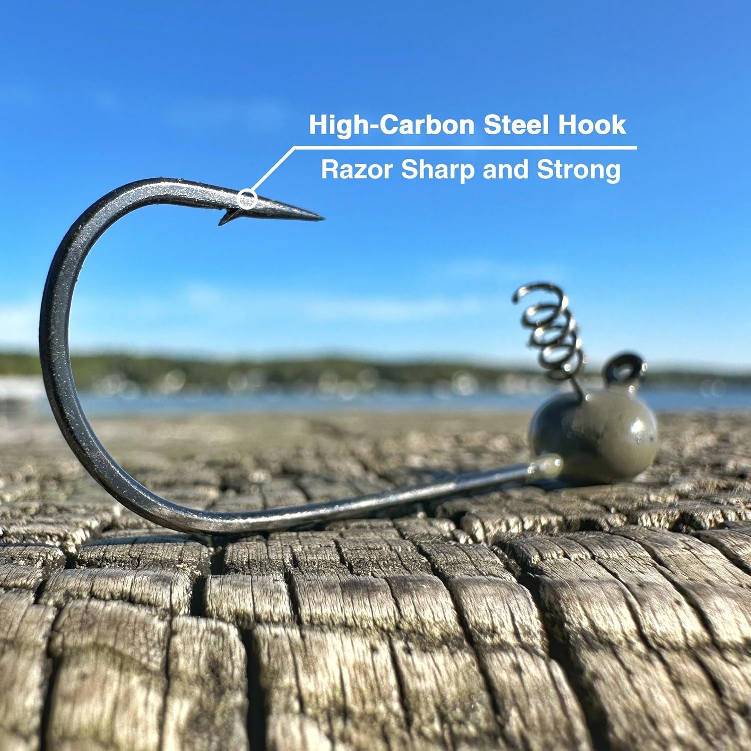 Tungsten Shaky Head Jigs for Bass Fishing - Premium Fishing Hooks, Ideal Shaky Head Jig to Catch Big Bass and Other Fish (5-Pack)