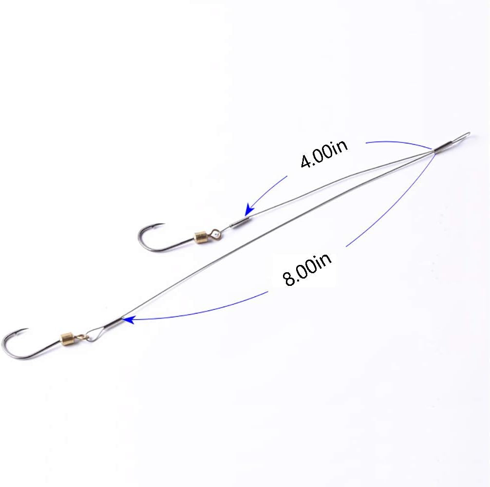 Fishing Hooks and Leader, Fishing Rigs Hook Line Stainless Steel Fishing Rigging Wire Hooks