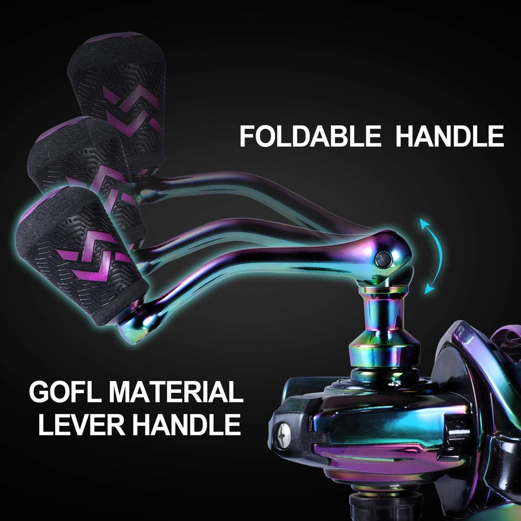 Fishing Reel, Colorful Ultralight Spinning Reels with Graphite Frame 6.0:1 High Speed, over 39 Lbs Carbon Drag for Saltwater or Freshwater Fishing