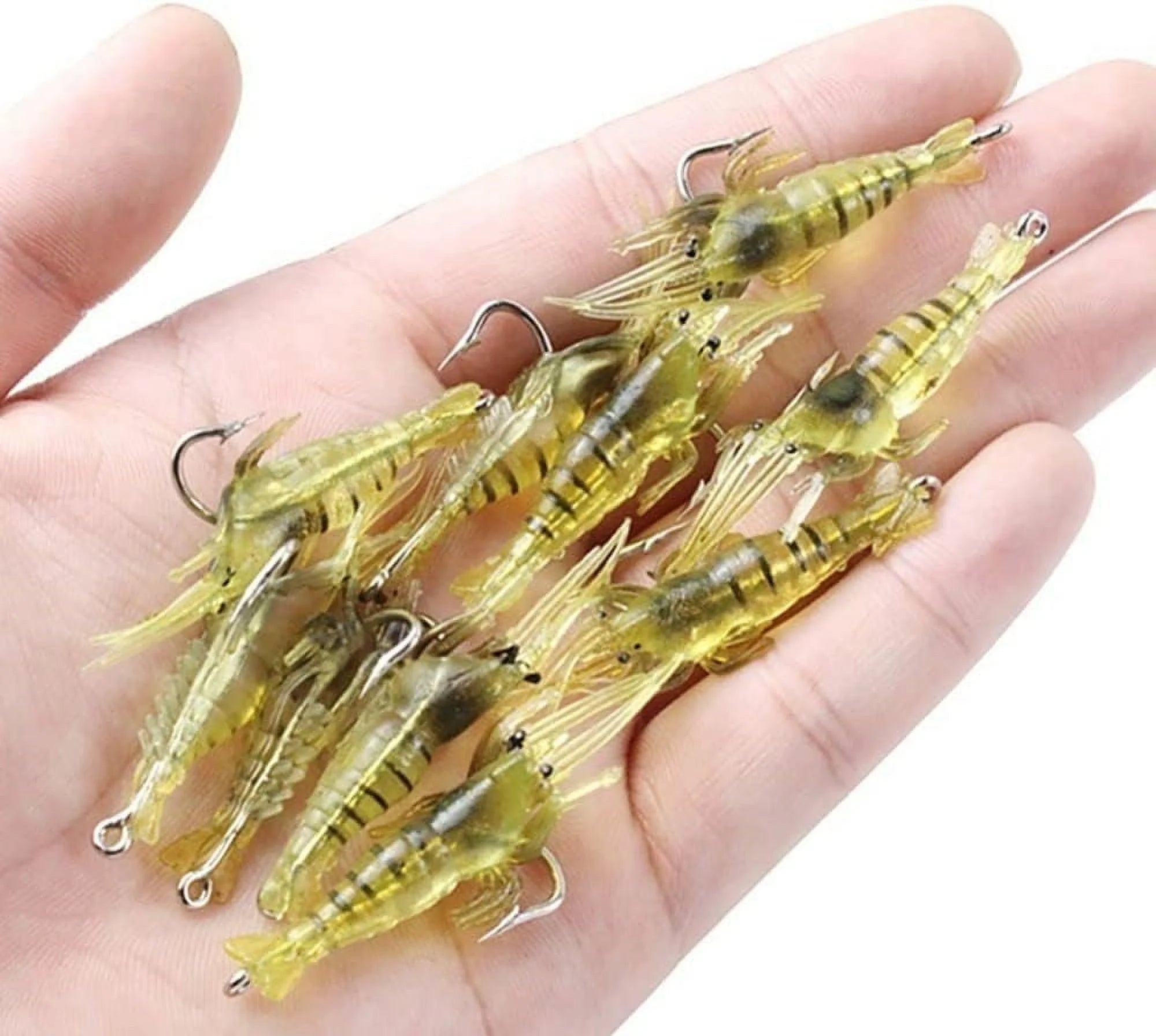 30 Pcs Soft Shrimp Bait Fishing Gear Simulation Fake Bait Grass Shrimp Lures Cost-Effective Convenient Soft Lures, Baits and Attractants（4Cm）