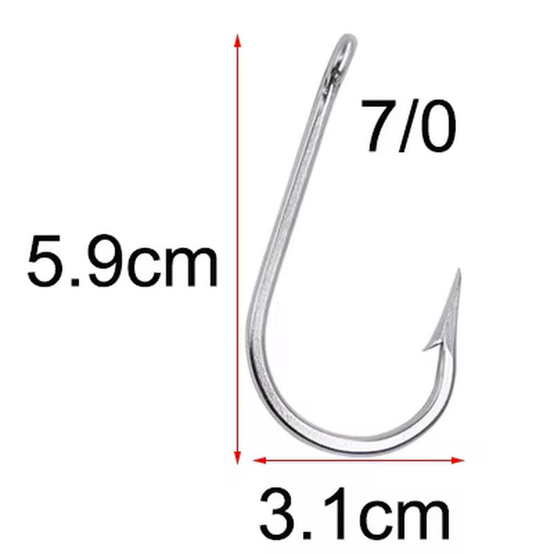 20Pcs 7732 Stainless Steel Shark Fishing Hooks Big Game Fishing Accessories Tuna Fish Hooks Size 4/0-12/0
