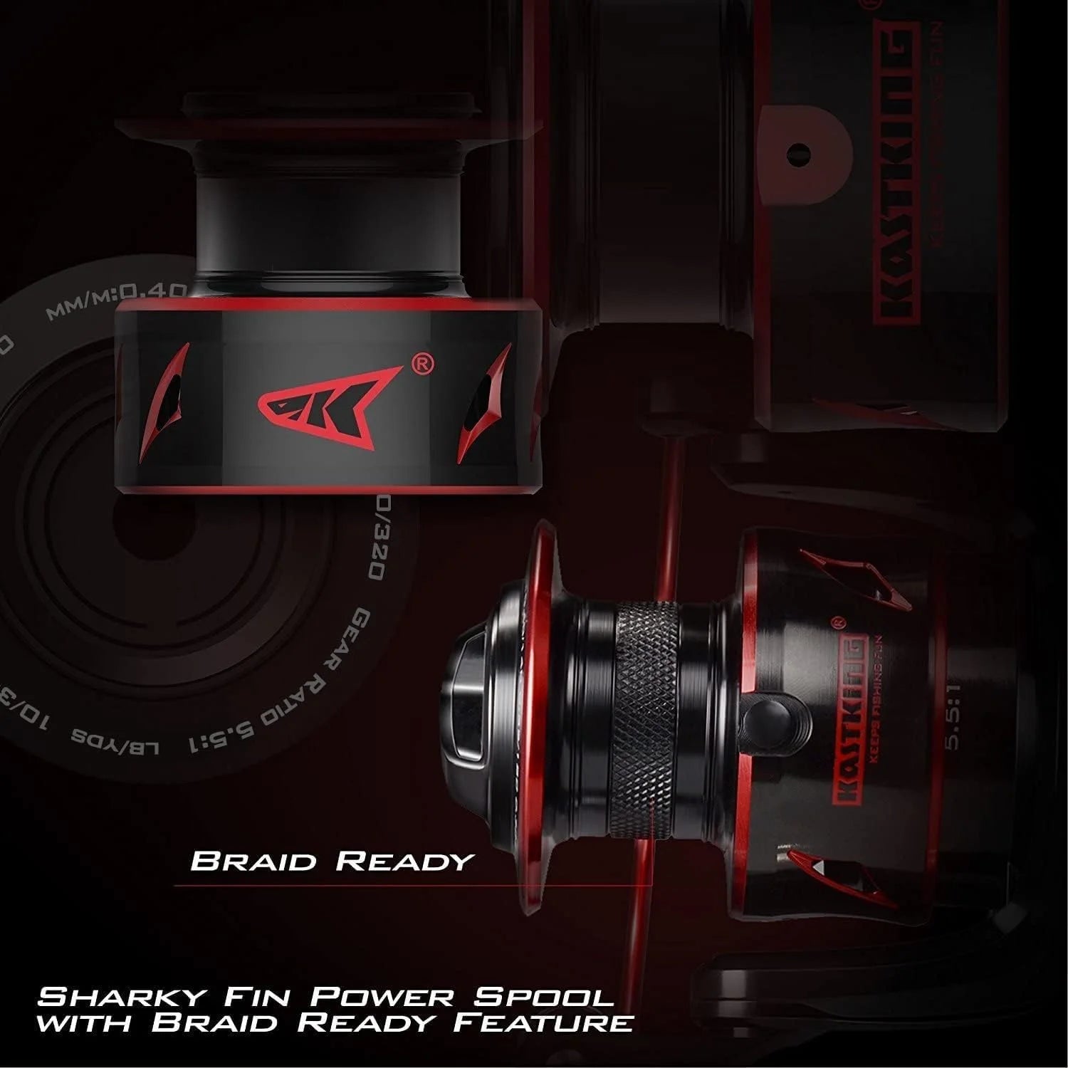 5000 Spinning Reel 10+1 Shielded Stainless Steel BB - Carbon Fiber Drag for Live Liner Bait Fishing Action-Black