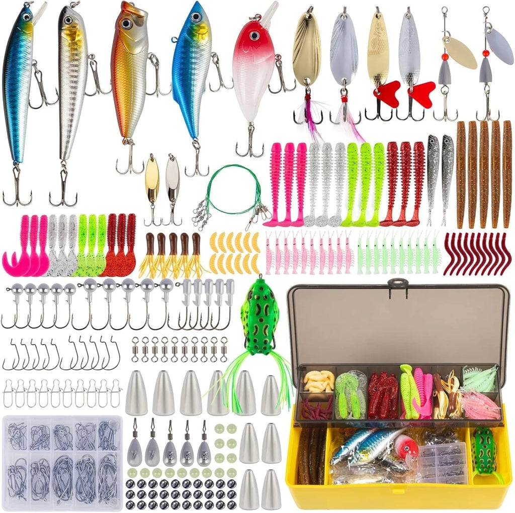 Gear Tackle Box Attractants Fishing Lures for Bass Trout, 302 Count