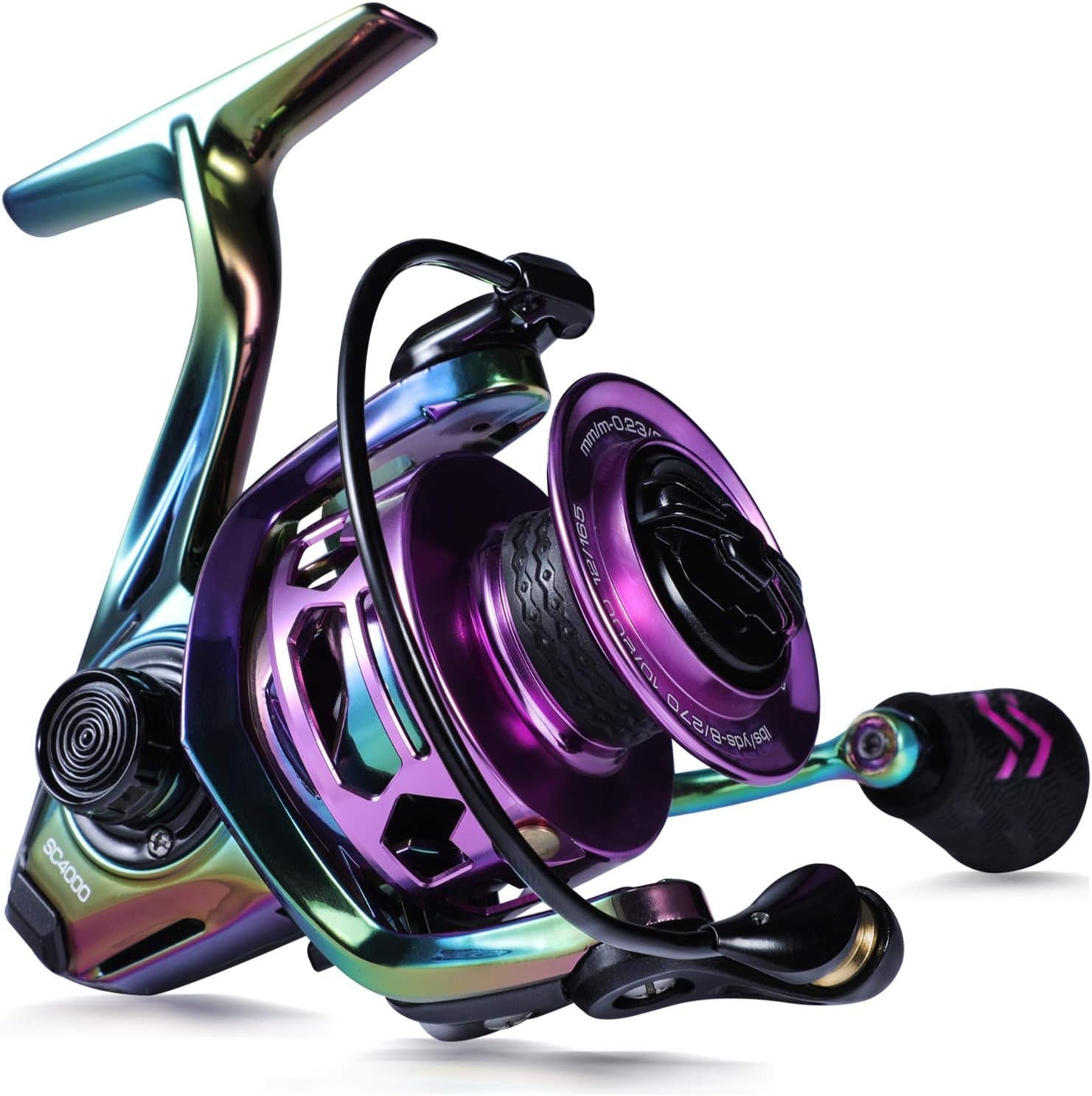 Fishing Reel, Colorful Ultralight Spinning Reels with Graphite Frame 6.0:1 High Speed, over 39 Lbs Carbon Drag for Saltwater or Freshwater Fishing