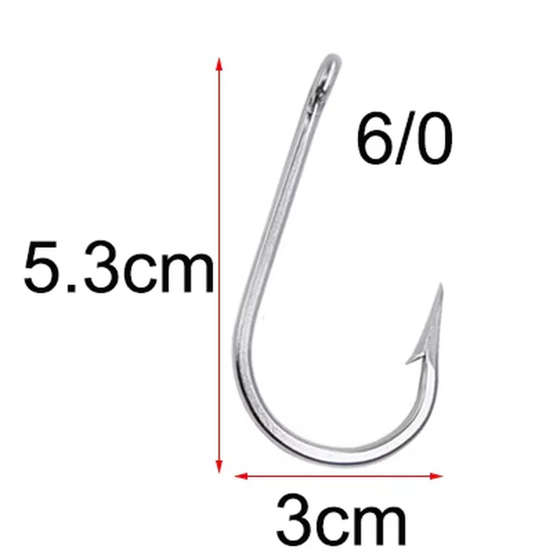 20Pcs 7732 Stainless Steel Shark Fishing Hooks Big Game Fishing Accessories Tuna Fish Hooks Size 4/0-12/0