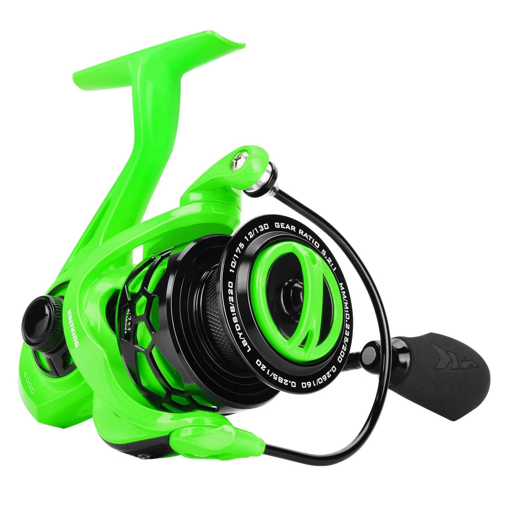 3000 Spinning Reel 5.6Oz Oversized Stainless Steel Main Shaft-Green 7+1-Zephyr Green