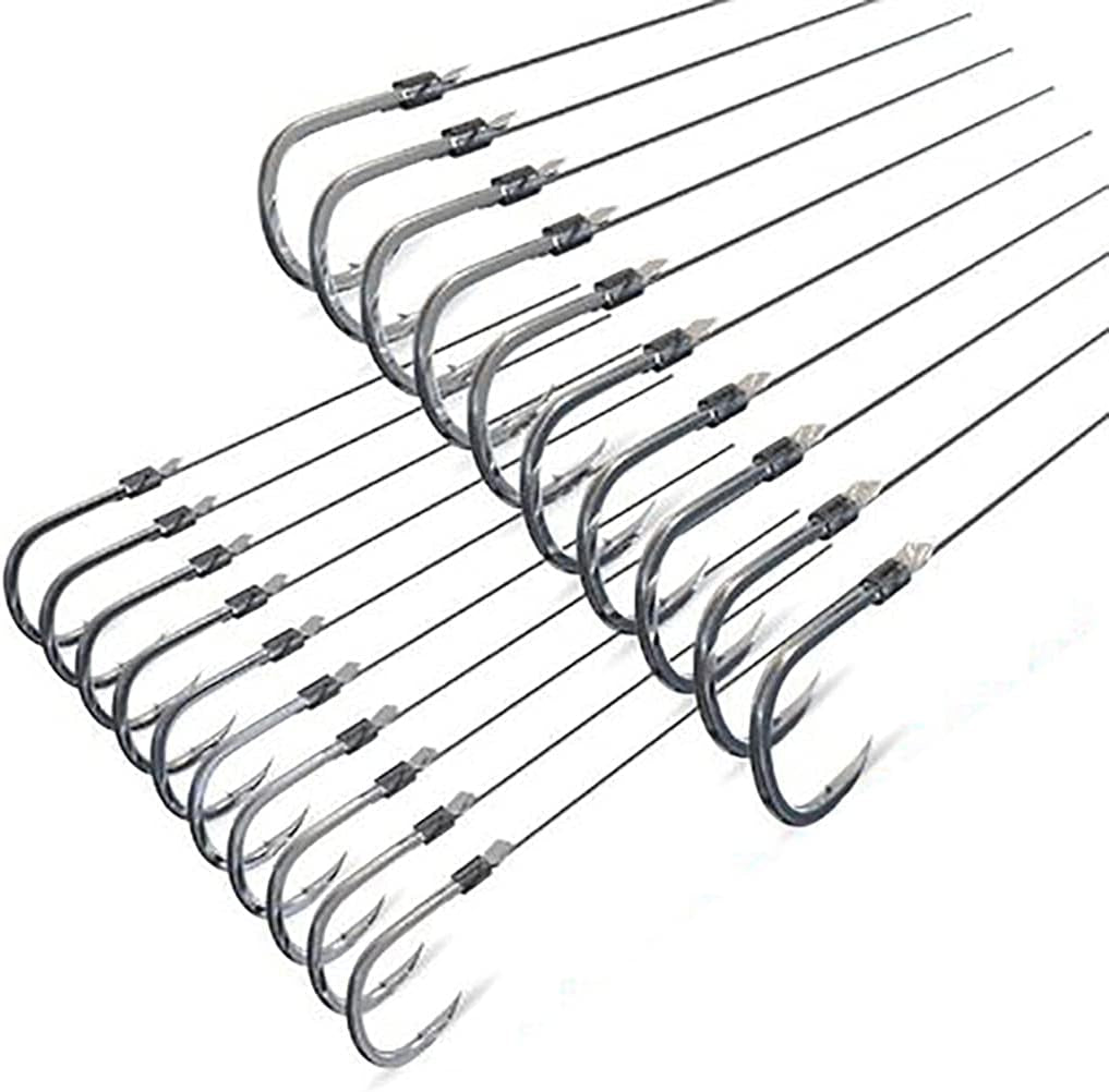 Small Fishing Hooks with Line, Tiny Fishing Hook on Nylon Line (Pack of 20)