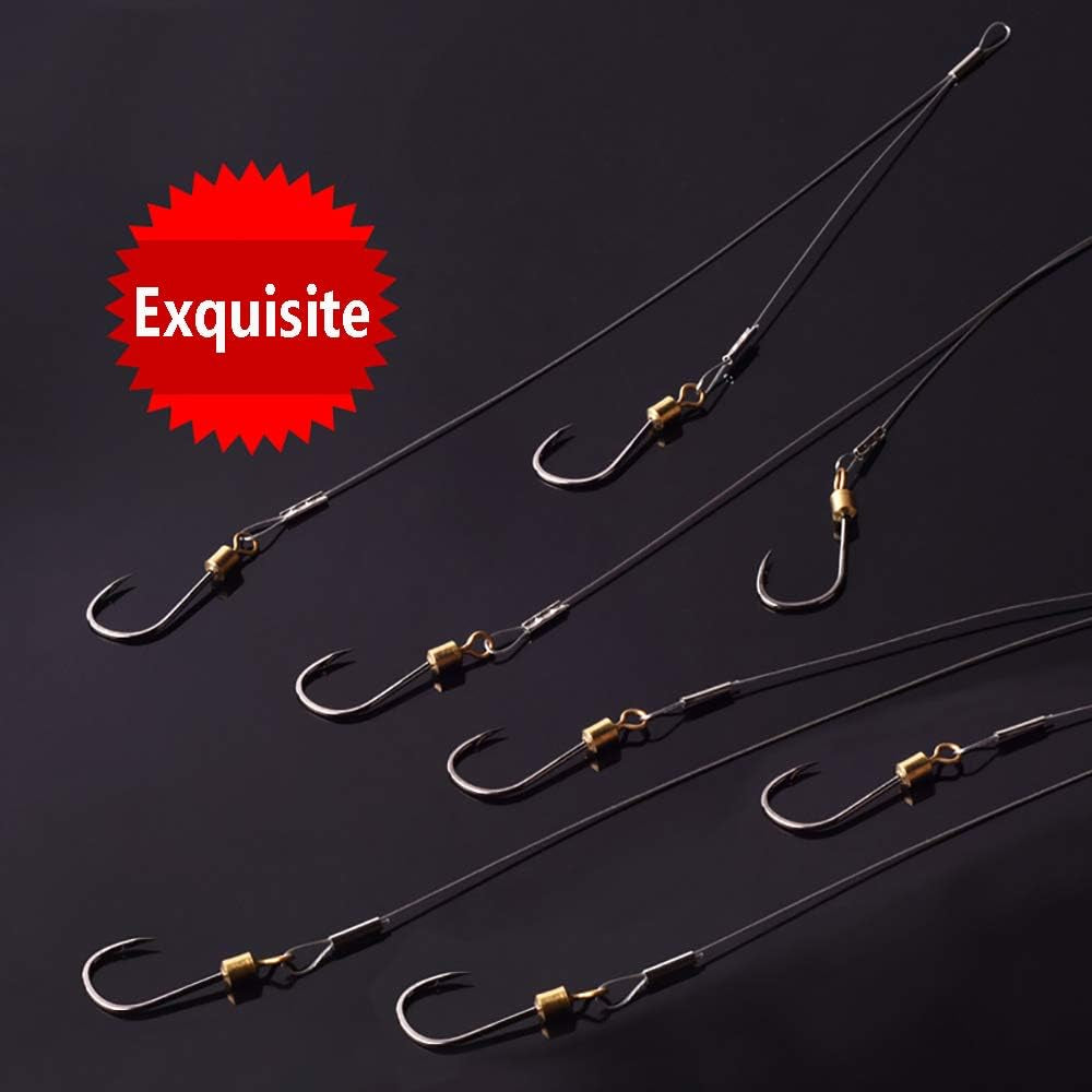 Fishing Hooks and Leader, Fishing Rigs Hook Line Stainless Steel Fishing Rigging Wire Hooks