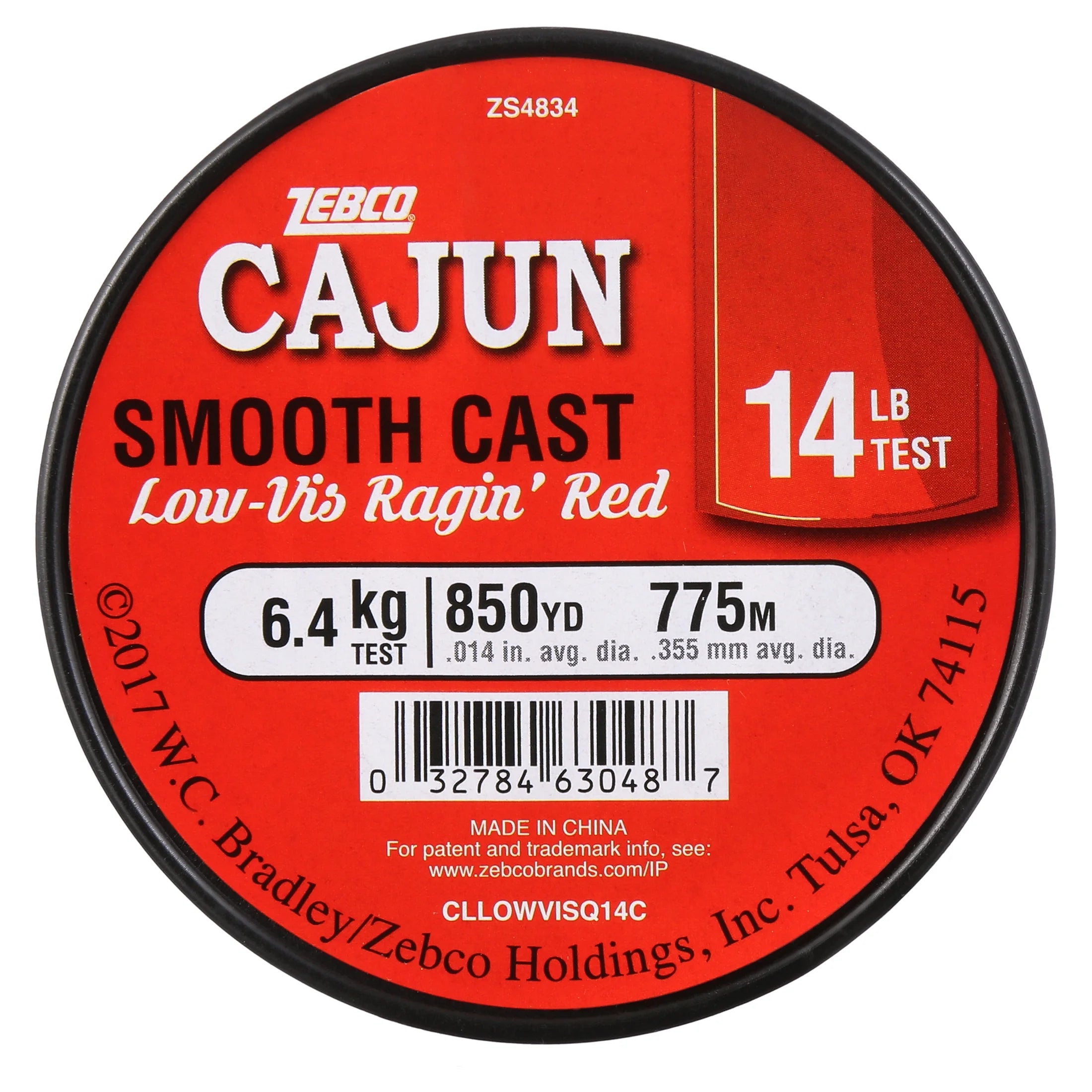 Cajun Line Smooth Cast Fishing Line, Low Vis Ragin' Red, 14-Pound Tested