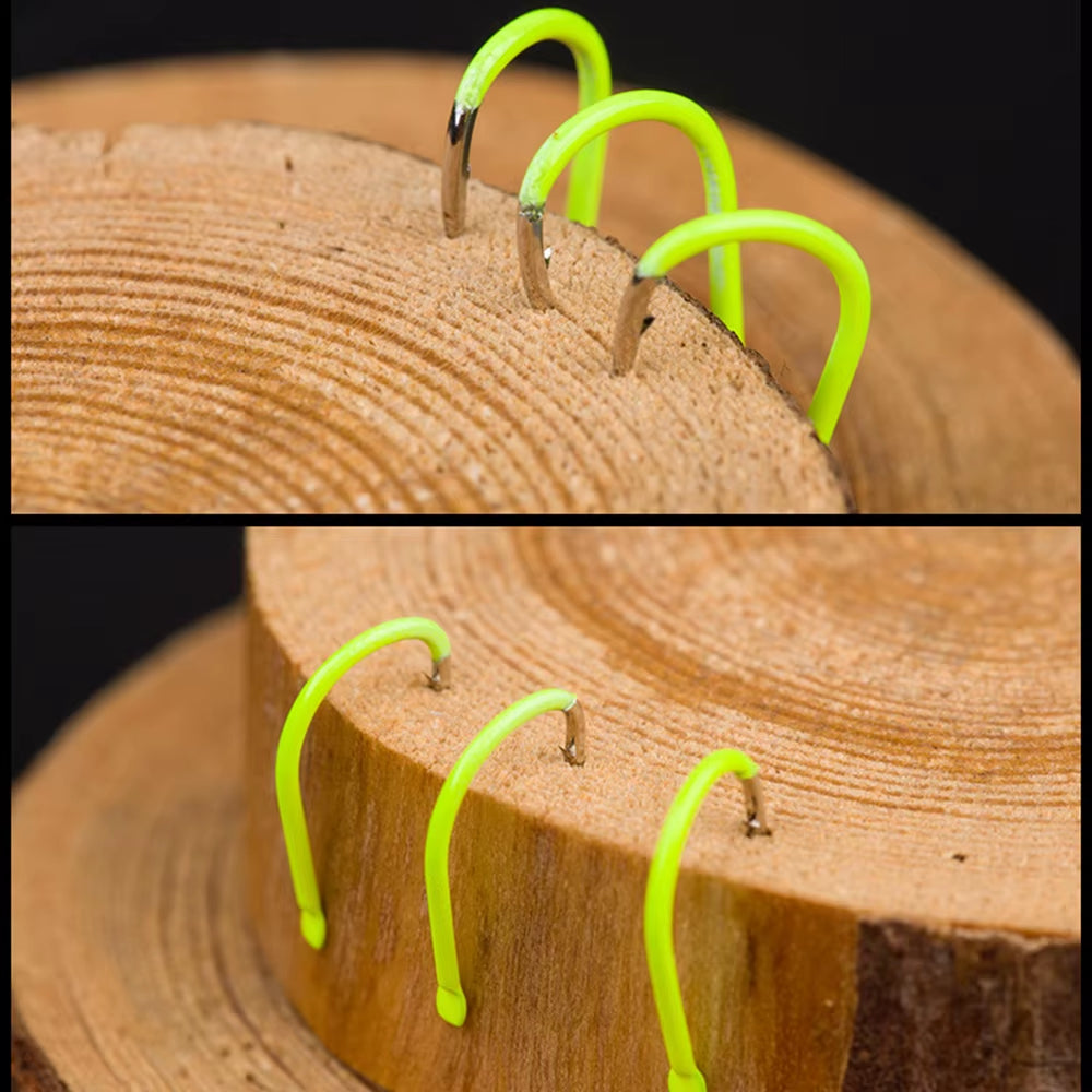Lixada 50Pcs Fluorescent Fishing Hooks High Carbon Steel Fishing Hooks Fishing Tackle Accessories